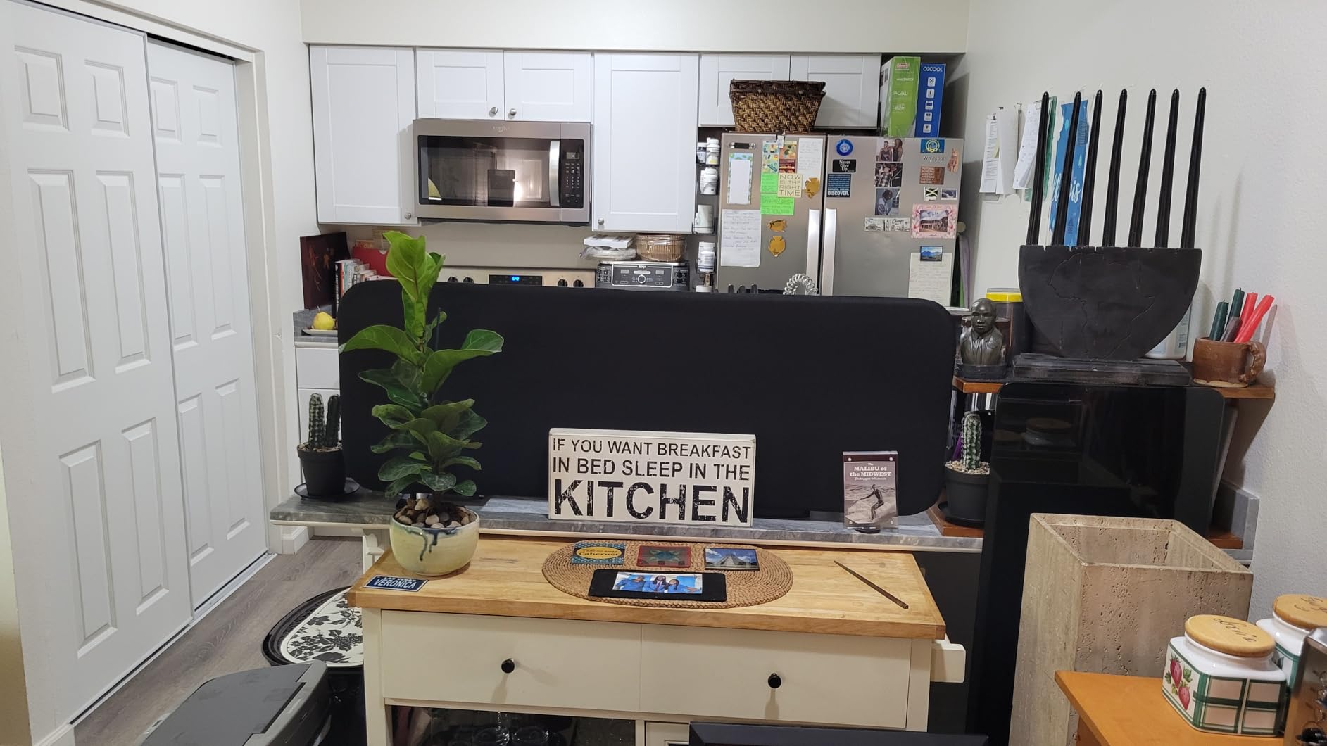 DECOLAB Desk Divider, Movable Desk Panel Privacy Partition for Home Office, Student, Classroom, Study, Free Standing, 48x18 inch, Midnight customer photo 1