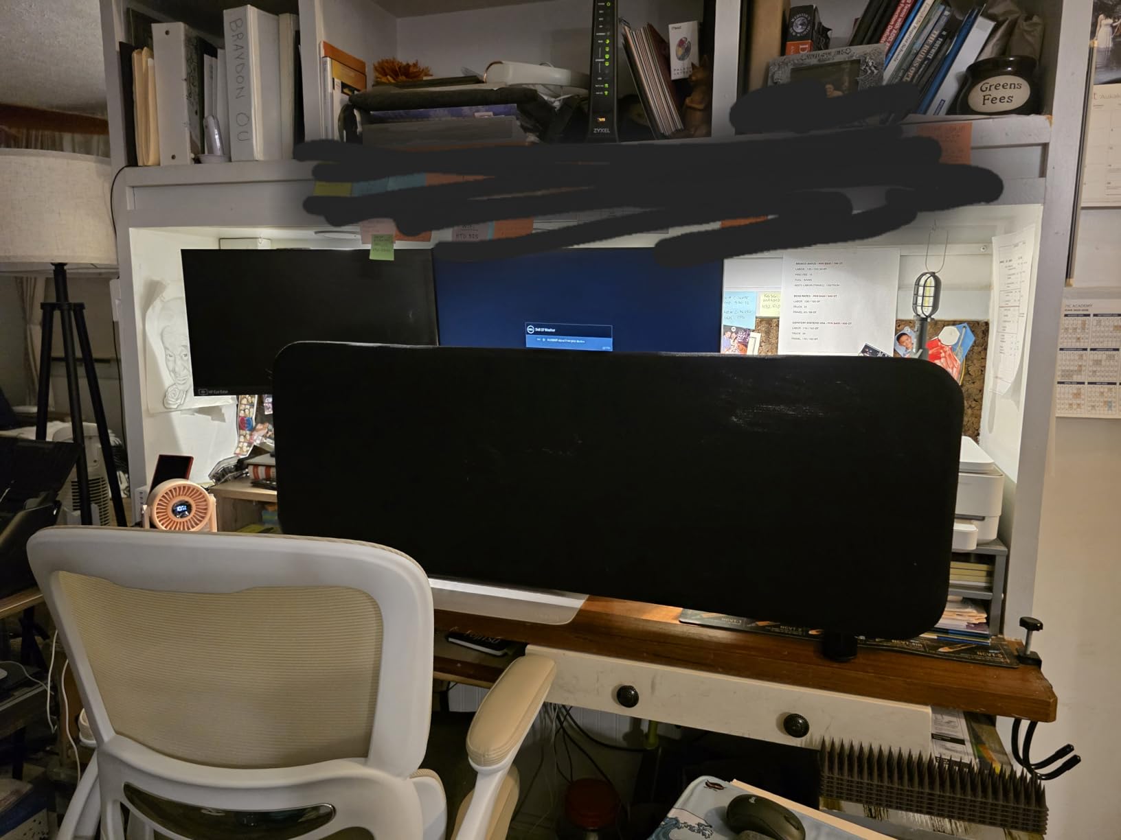 DECOLAB Desk Divider, Movable Desk Panel Privacy Partition for Home Office, Student, Classroom, Study, Free Standing, 48x18 inch, Midnight customer photo 2