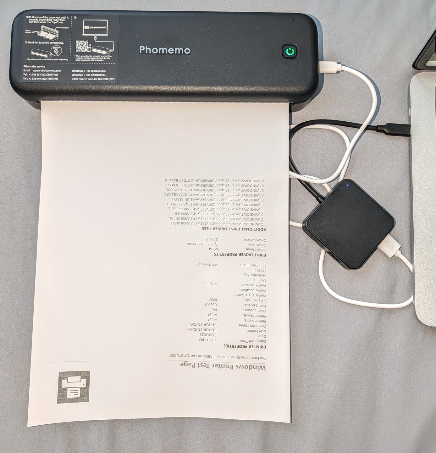 Phomemo Upgraded 300DPI Portable Printers Wireless for Travel, M834 Bluetooth Thermal Printer 8.5