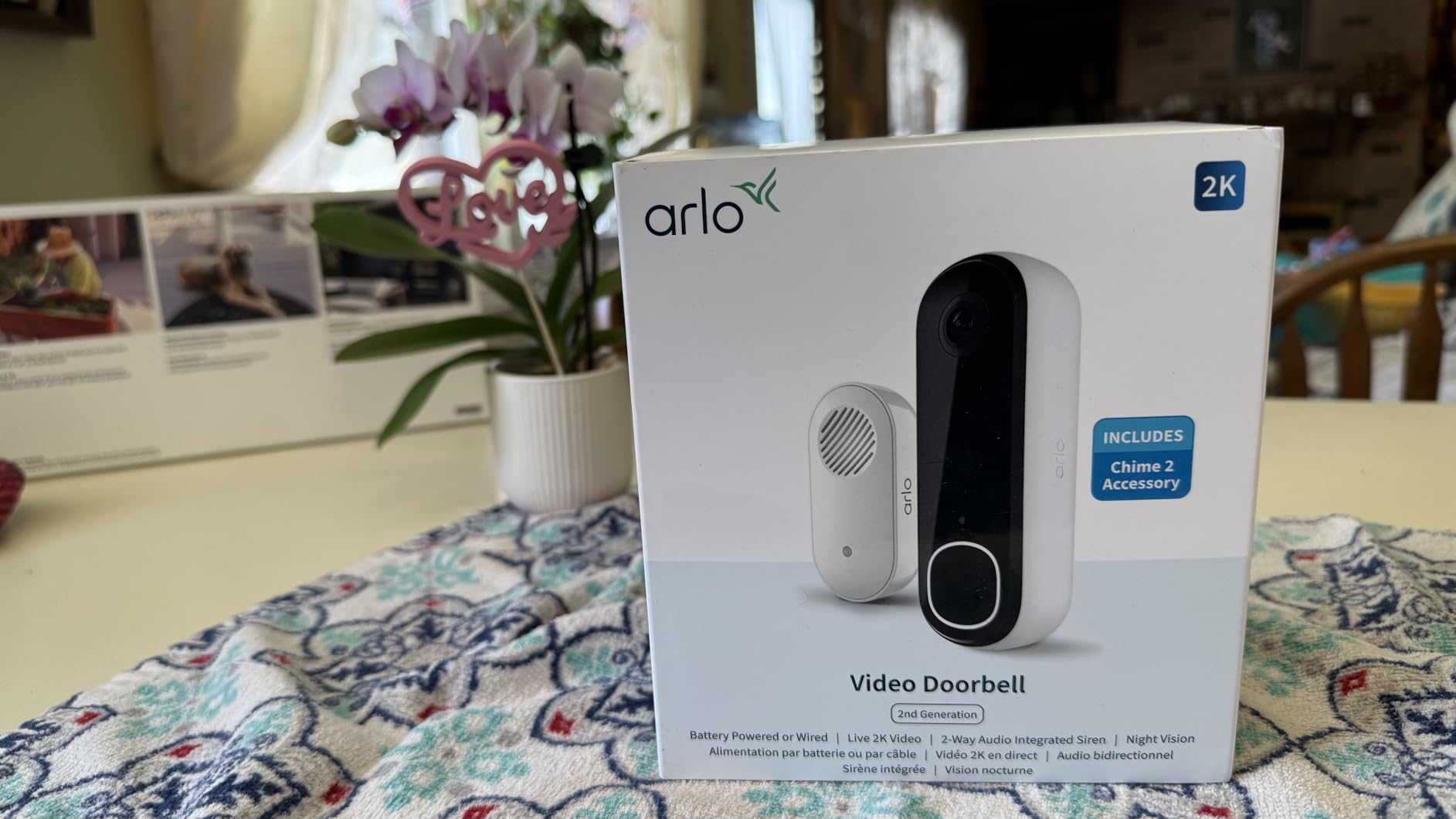 Arlo Video Doorbell 2K + Chime 2 (2nd Gen), Wireless or Wired Option, 2-Way Audio, Night Vision, Package Detection, Person & Vehicle Recognition customer photo 1