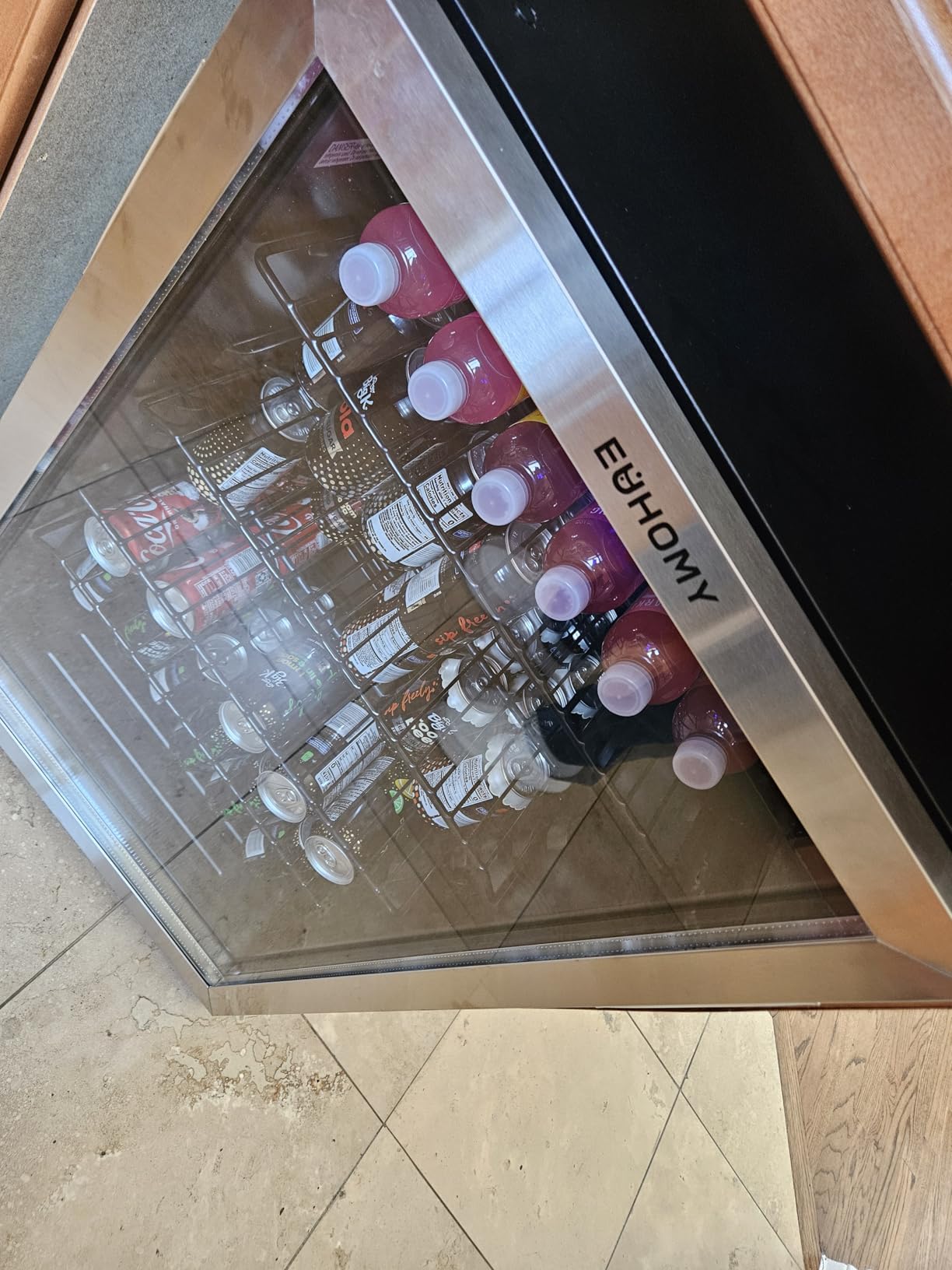 EUHOMY 4.5 Cu.ft Beverage Refrigerator and Cooler, 145 Can Mini fridge with Glass Door for Soda Beer Wine, Small Drink Dispenser with Digital Adjustable Thermostat for Home Office Bar customer photo 2