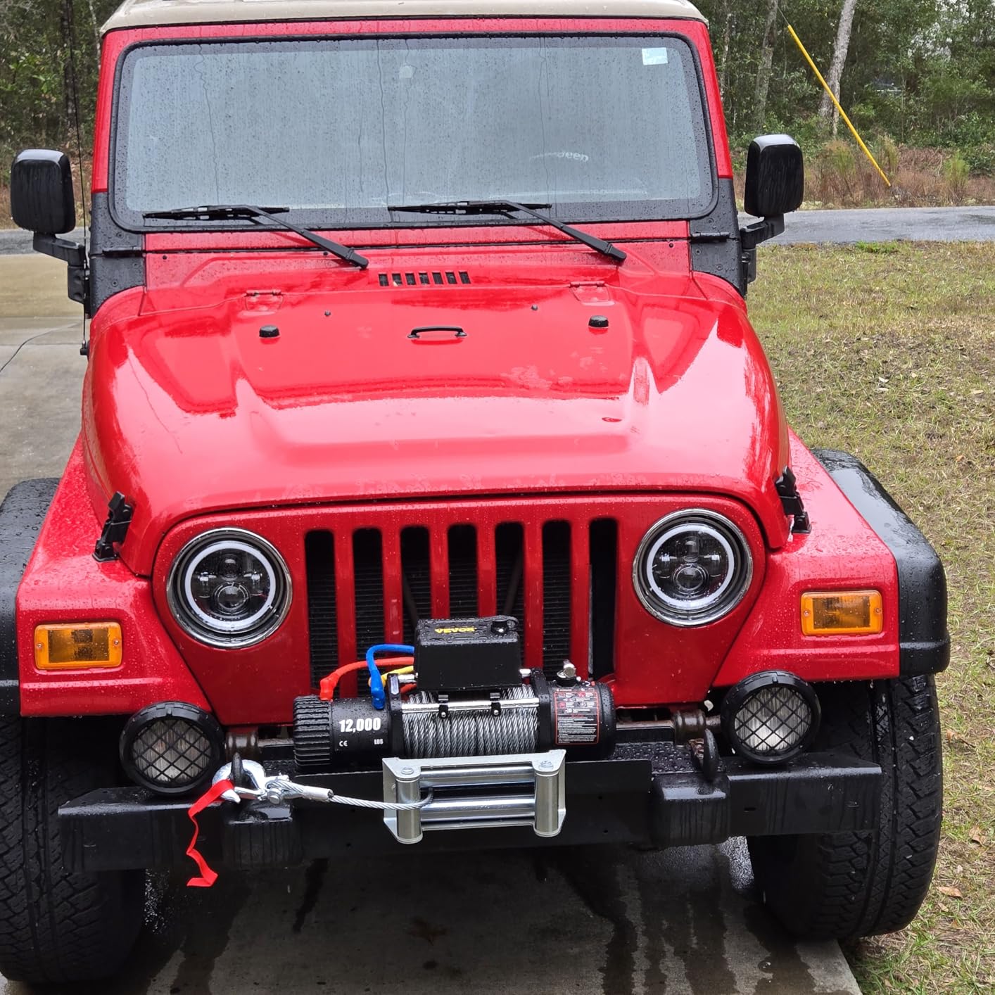 VEVOR Electric Winch, 18,000 lb Truck Trailer Jeep Winch, 12V DC 7/16 in x 85 ft Steel Cable Roller Fairlead Wireless & Wired Remote Control, IP55 Waterproof Towing for Off Road SUV Jeep Truck Trailer customer photo 1