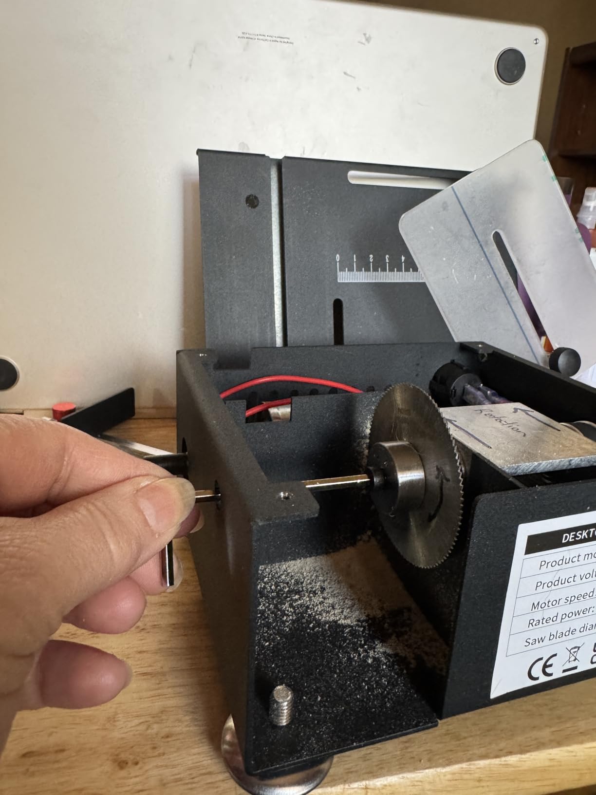 Saker Mini Multi-Functional Table Saw,Mini Table Saws for Crafts,Portable Mini Desktop Electric Saw for Wood Cutting,Speeds & Angle Adjustable with More Accessories for Plastic Acrylic Cutting customer photo 1