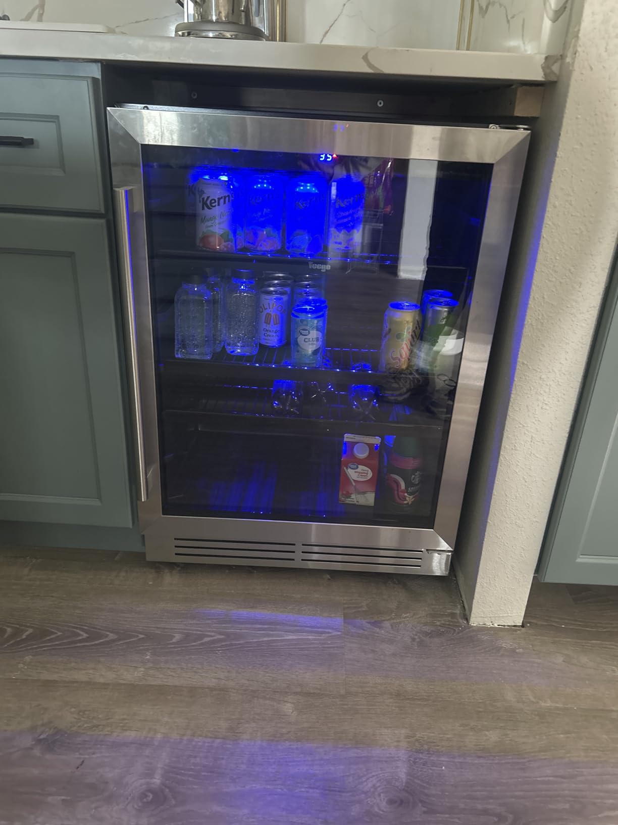 Yeego Beverage Refrigerator & Drink Fridge - 24 inch 180 Cans Beer Cooler Glass Door, 34-54℉ Under Counter Refrigerator Built-in for Drink Soda Wine for Bar Office Bedroom customer photo 1