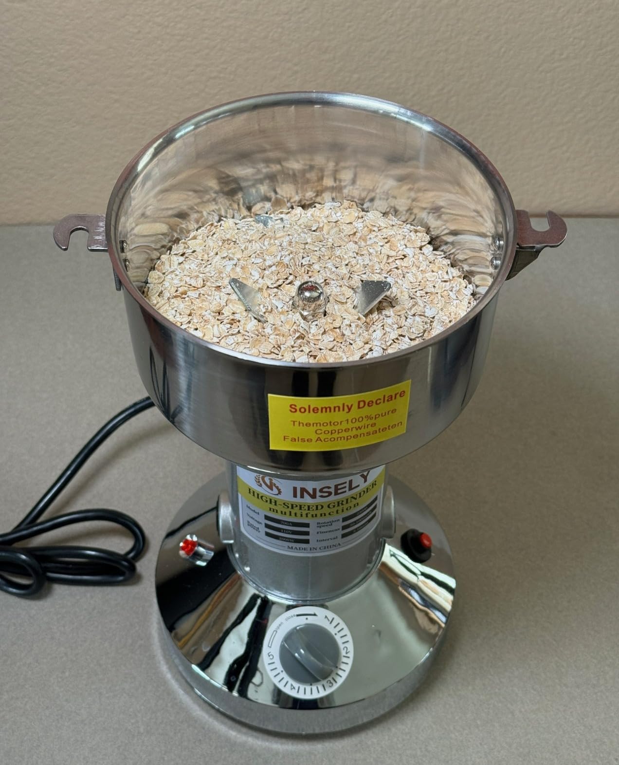 Grain Mill 750g, flour mill grinder for home, Electric Stainless Steel Grain Grinder for Wheat, Spices, coffee, Corn and Other Dry Food Grinders for Kitchen customer photo 2