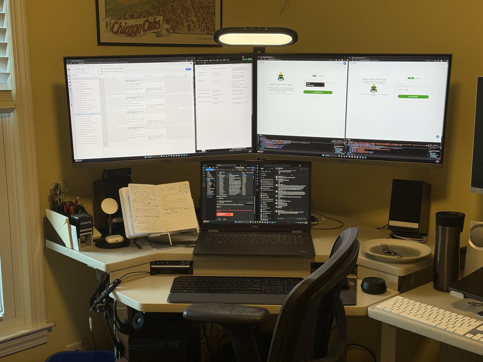 LED Desk Lamp for Home Office, Eye-Care Double-Sided Desk Light with Stepless Dimmable Knob Remote, Memory, Adjustable Arm Clip on Light for Video Recording, Zoom Call, Study, Flicker-Free, Glare-Free customer photo 1