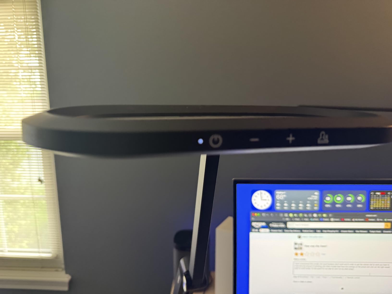 LED Desk Lamp for Home Office, Eye-Care Double-Sided Desk Light with Stepless Dimmable Knob Remote, Memory, Adjustable Arm Clip on Light for Video Recording, Zoom Call, Study, Flicker-Free, Glare-Free customer photo 2