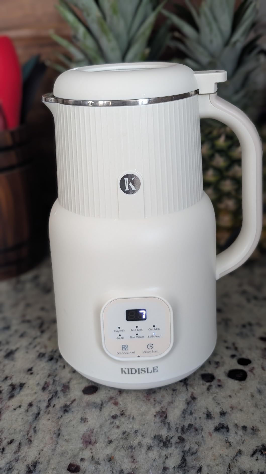 KIDISLE Automatic Nut Milk Maker, 20oz Homemade Almond, Oat, Coconut, Soy, Plant Based Milks and Non-Dairy Beverages with Delay Start/Keep Warm/Self-Cleaning/Boil Water, White customer photo 1