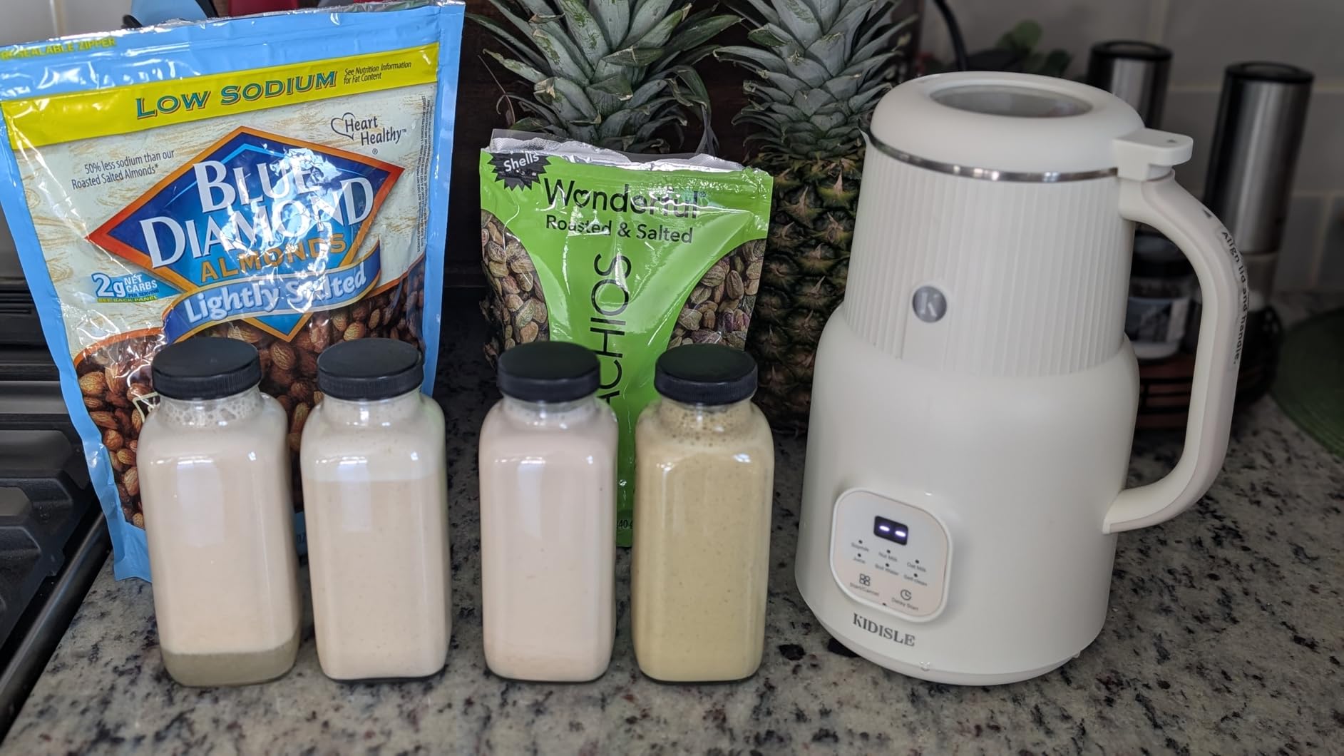 KIDISLE Automatic Nut Milk Maker, 20oz Homemade Almond, Oat, Coconut, Soy, Plant Based Milks and Non-Dairy Beverages with Delay Start/Keep Warm/Self-Cleaning/Boil Water, White customer photo 2