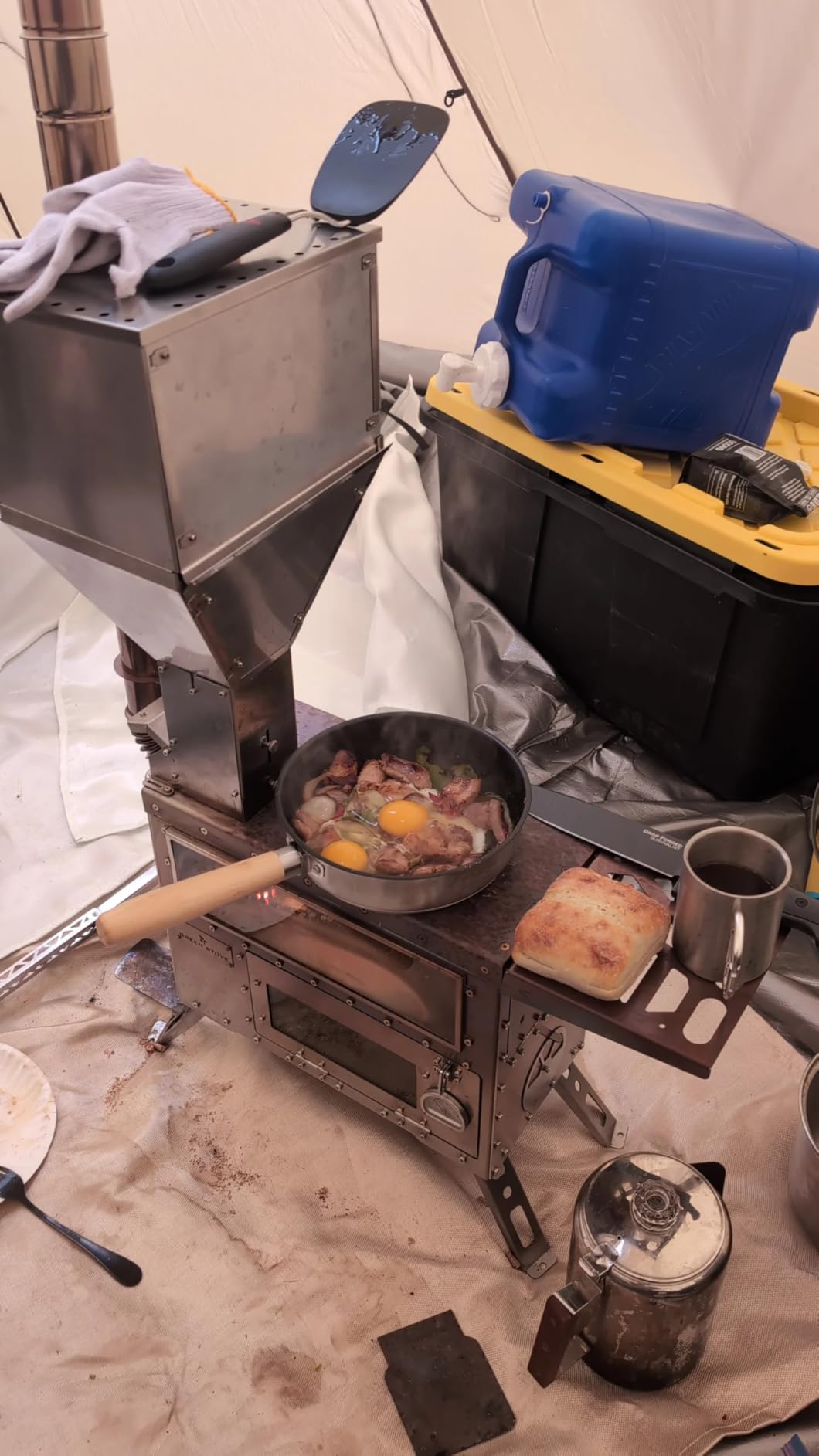 Pellet Stove with Oven, Portable Wood Burning Stove for Outdoor, Cooking, Hiking, Hot Tent Stove with Stainless Steel Construction customer photo 1