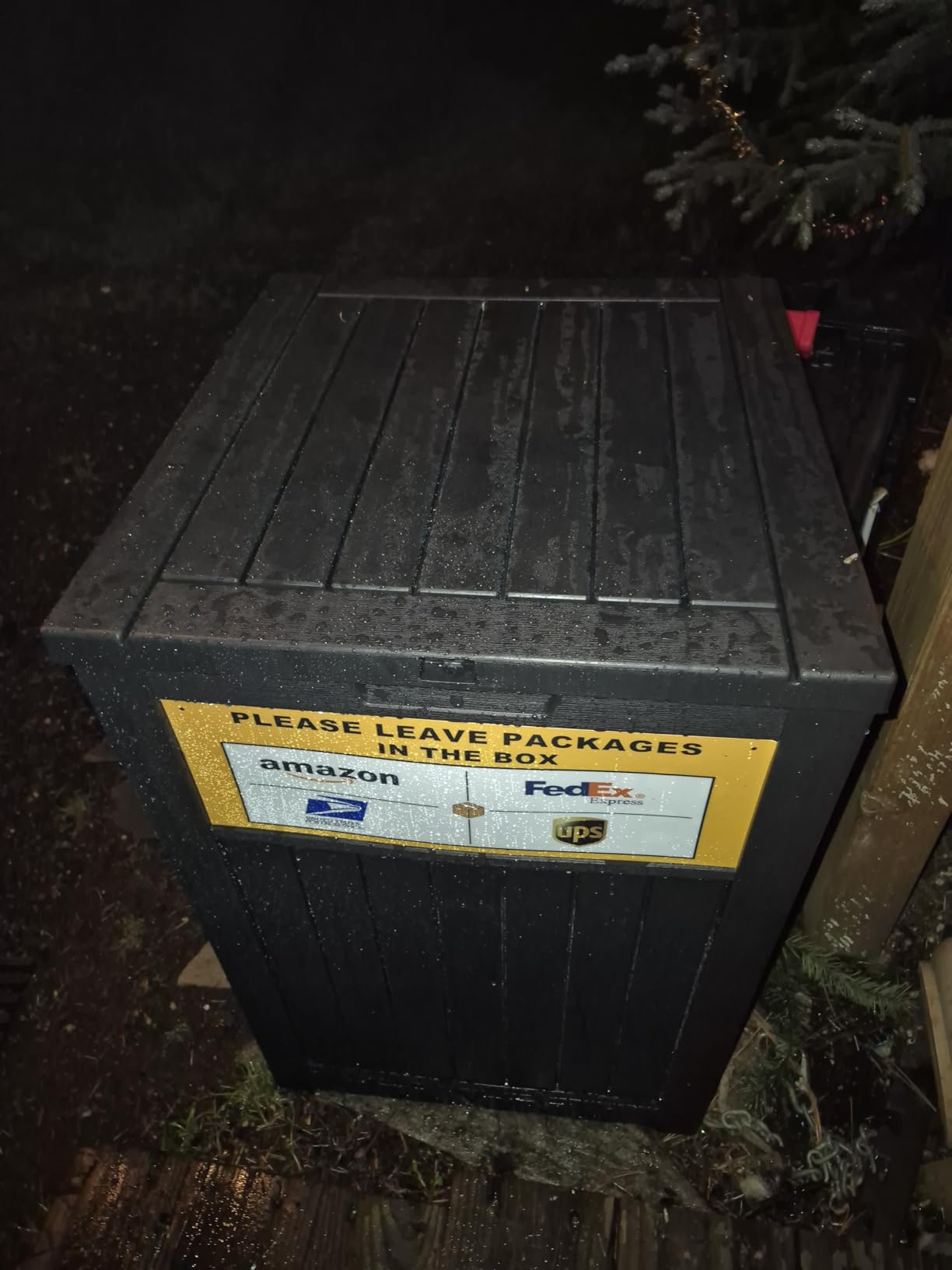 Package Delivery Box for Outside with Sign, 48 Gallon Storage with Lockable Secure, Large Double Wall Resin Outdoor Package Delivery Waterproof customer photo 1