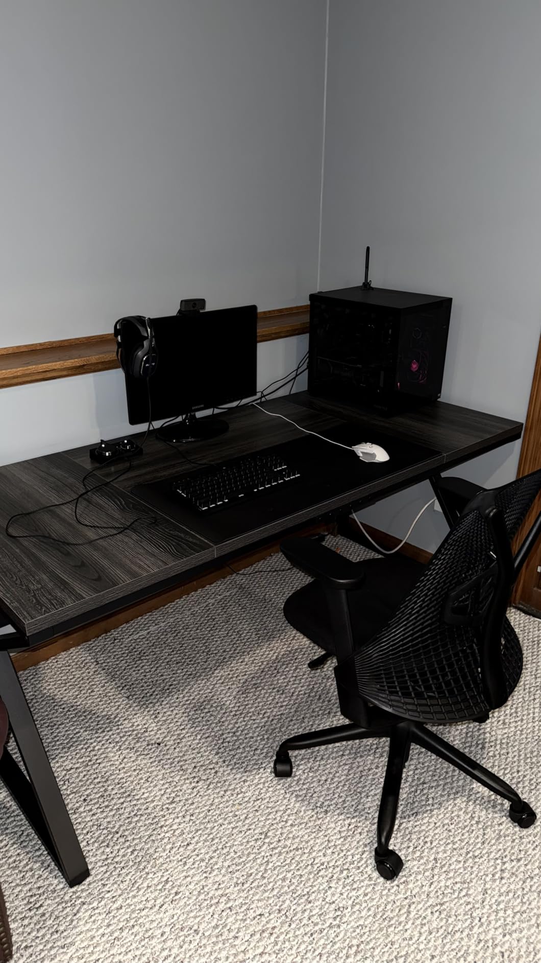 HSH Extra Long Computer Desk, Industrial Metal Wood Home Office Desk, Large PC Laptop Table for 2 Person, Dual Monitor Desk, Dark Gray, 70 Inch customer photo 2