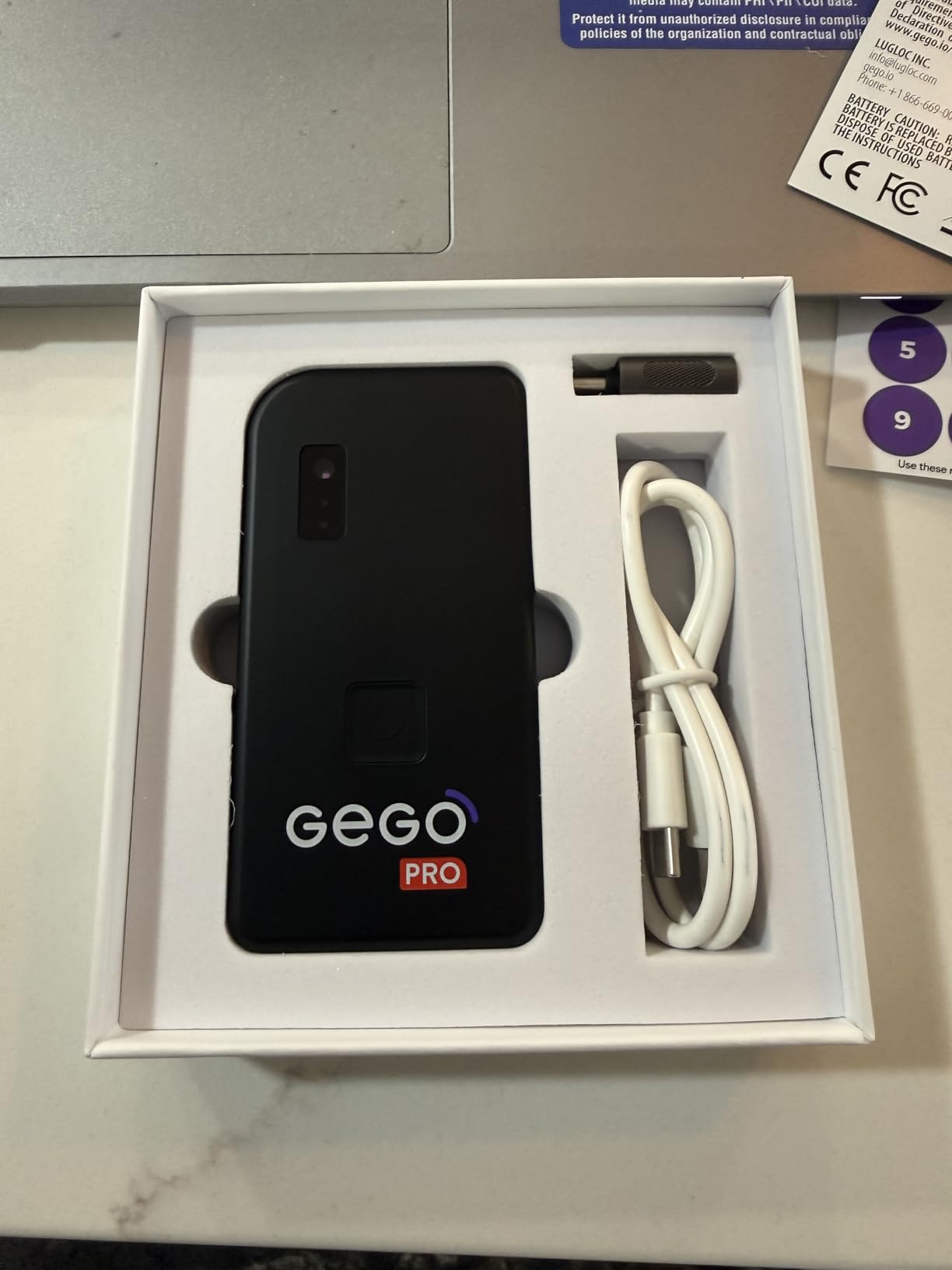 GEGO PRO - GPS Luggage Tracker Designed for Travel, Real-Time Global Tracking for Bags & Gear, Bag-Opening Alert, Worldwide Coverage, 4G LTE Connectivity, Unlimited Range. Subscription Required. customer photo 1