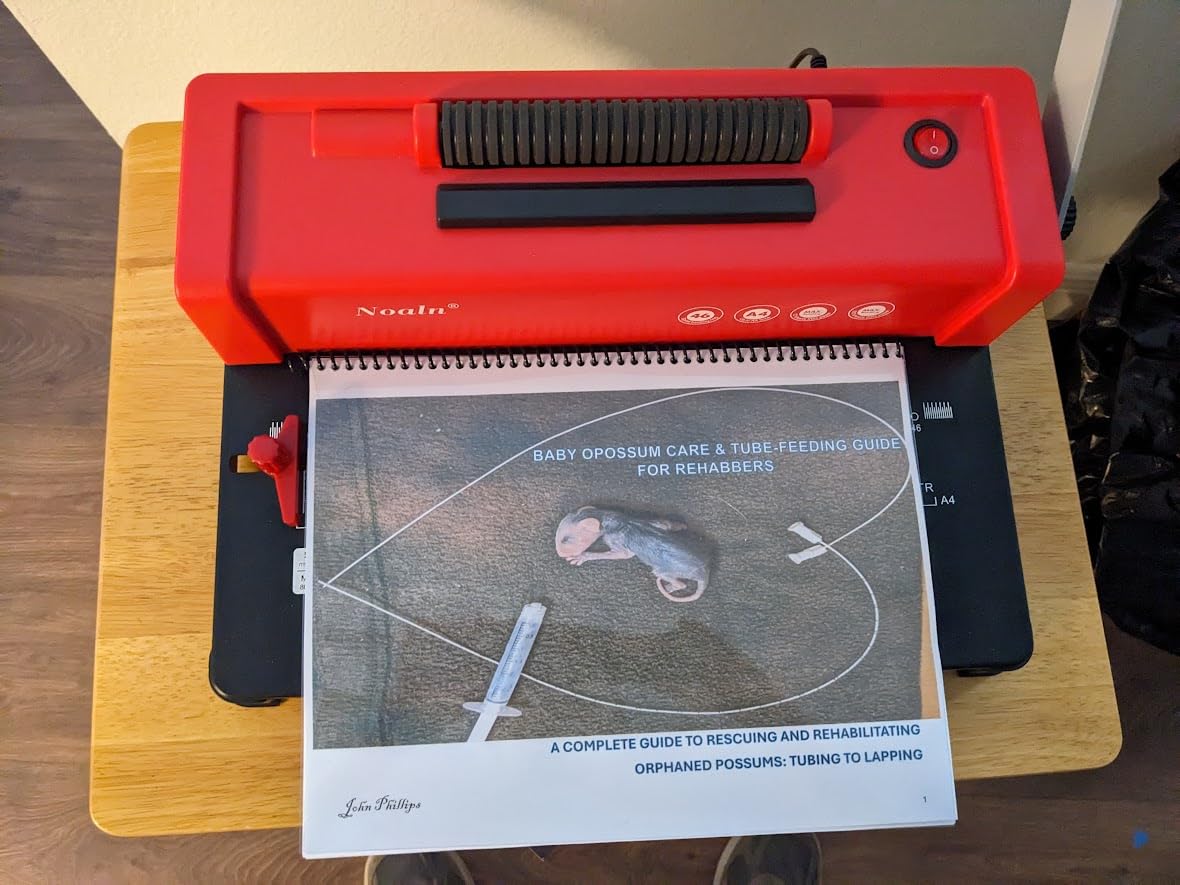 46-Hole Binding Machine Spiral Coil Binder Classic Red,DIY Book Binder Kits with Electric Coil Inserter,100pcs Comb Binding Spines,for Letter Size/A4/A5 School Office Home customer photo 1