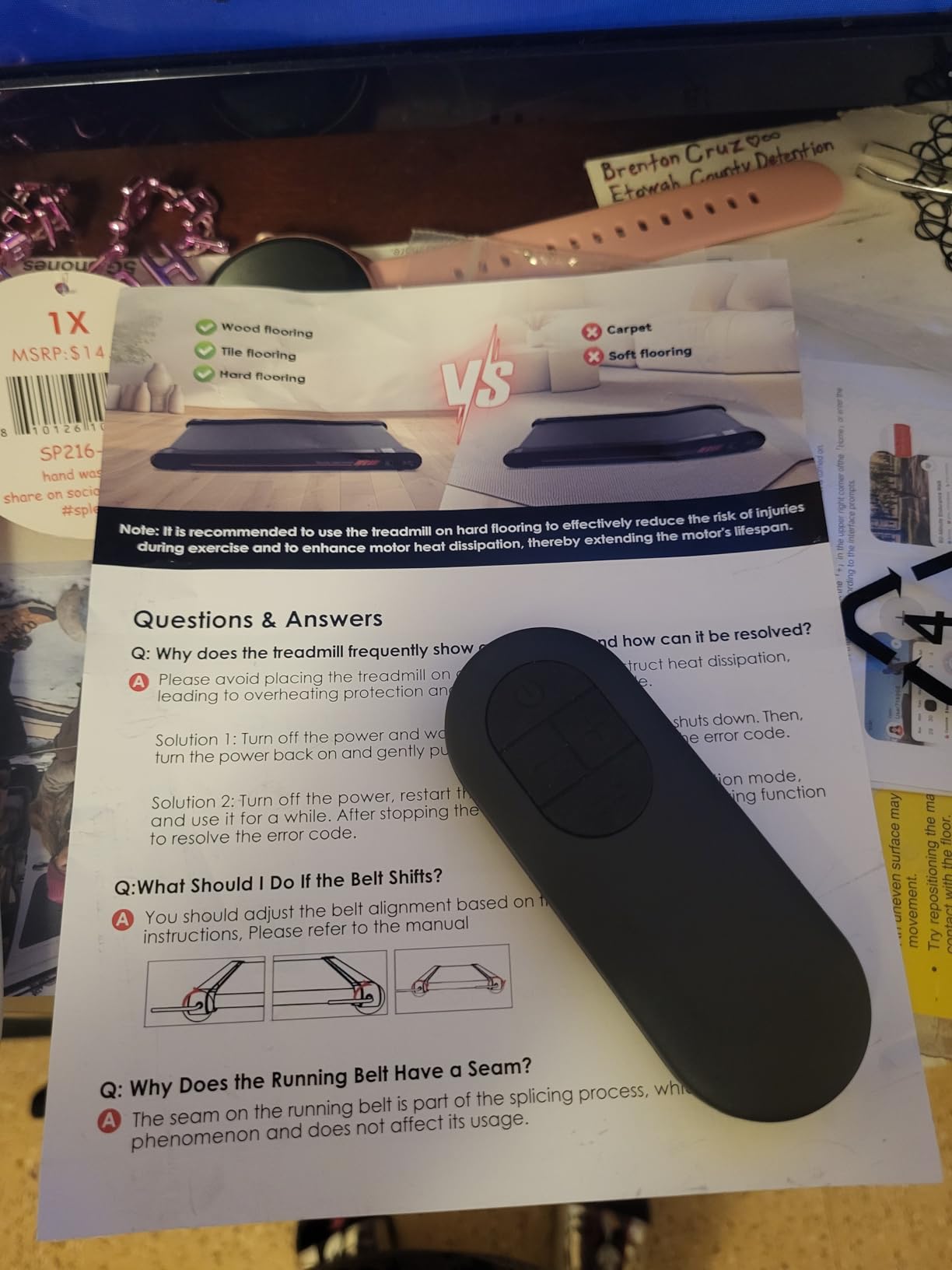 Sperax Walking Treadmill Pad with APP, 3 in 1 Under Desk Treadmill, 400W Low Noise Walking Vibration Pad with Remote Control, Portable Treadmills for Home Office customer photo 2