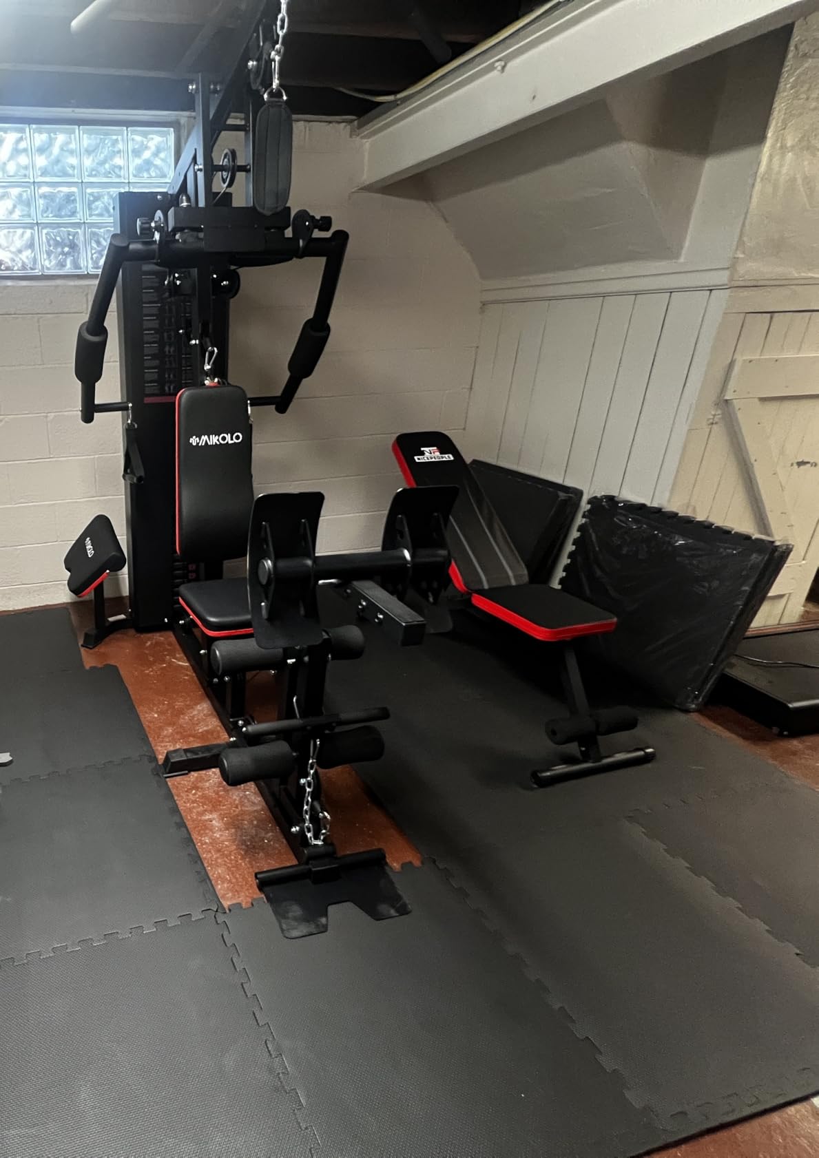 Mikolo Home Gym, Workout Station with 150LBS Weight Stack, Multifunctional Home Gym Equipment, Exercise Equipment for Full Body Strength Training customer photo 2