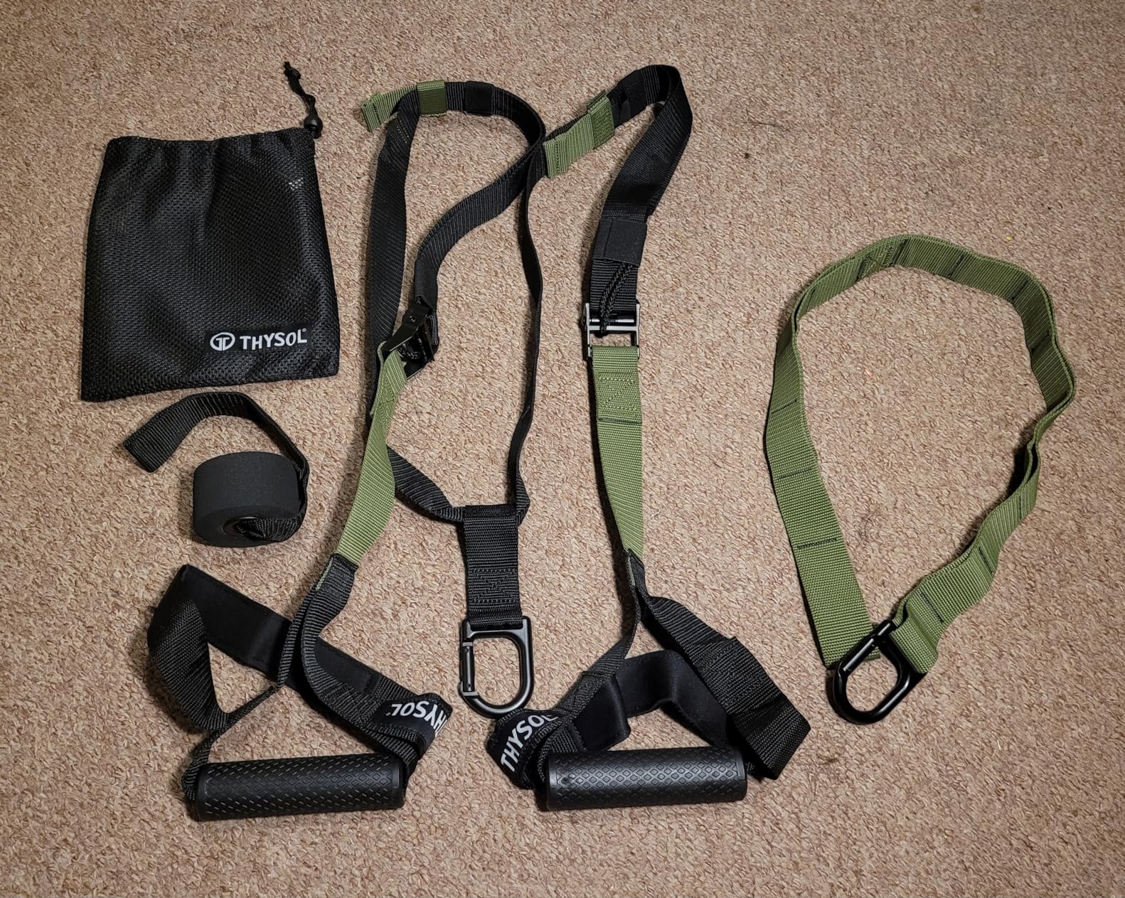 THYSOL Resistance Trainer Pro Xtreme Straps Army | Sling Trainer Set with Adjustable Door Anchor | Fitness Home Workouts - Suitable for Travelling & for Training Indoor & Outdoor customer photo 2