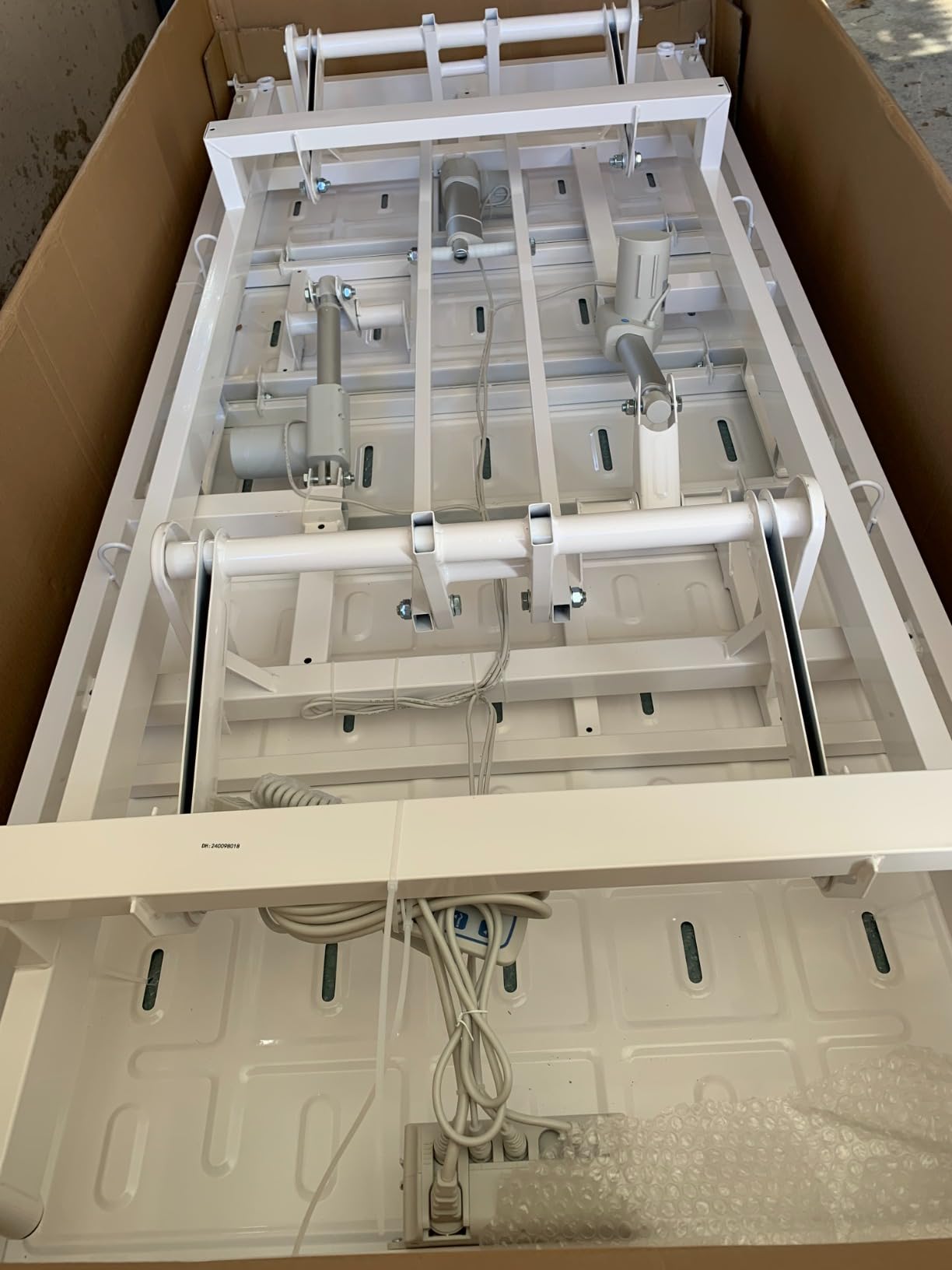 Real Relax Premium 2 Function Full Electric Hospital Bed, ICU Electric Medical Bed with 4 inch Foam Mattress & IV Pole, Dining Table Board and 5 inch Locking Casters, 530LBS Loading. customer photo 2