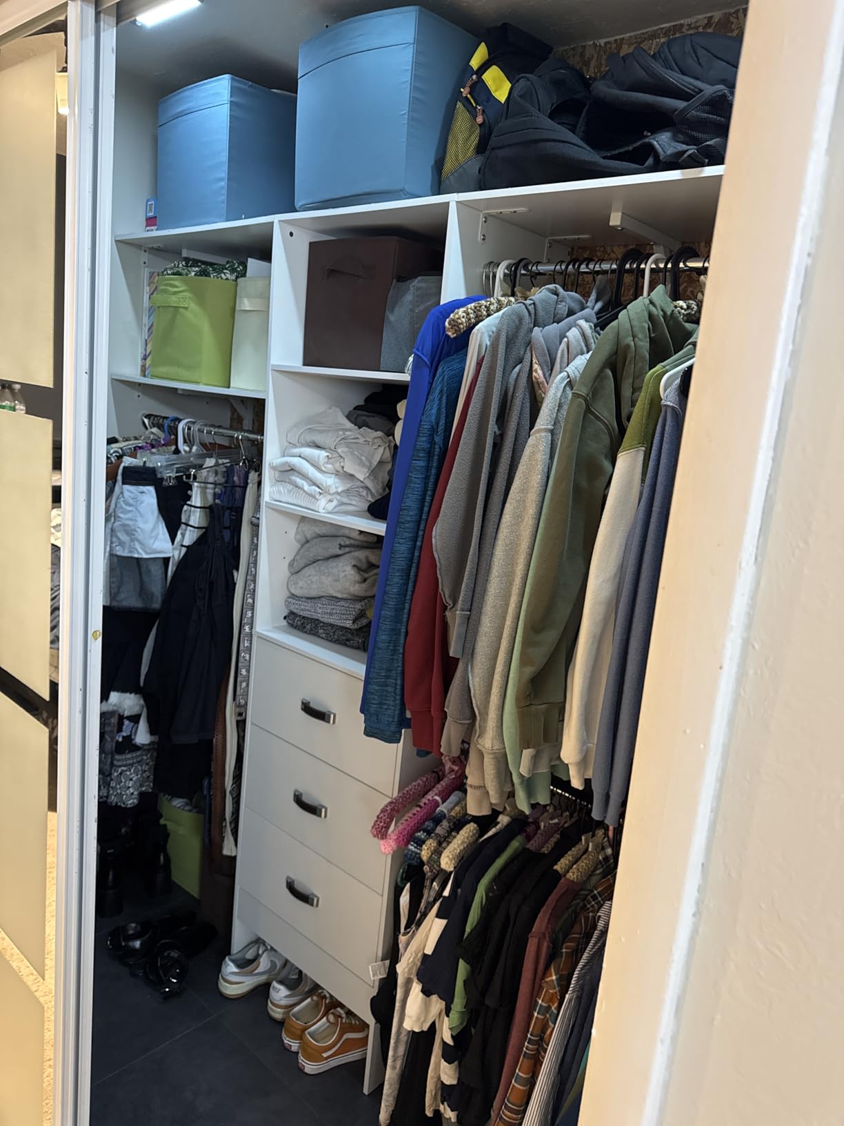 8FT Closet System, 96'' Closet Organizer System with 3 Hanging Rods, Wall Mount Bedroom Wardrobe with 3 Drawers customer photo 2