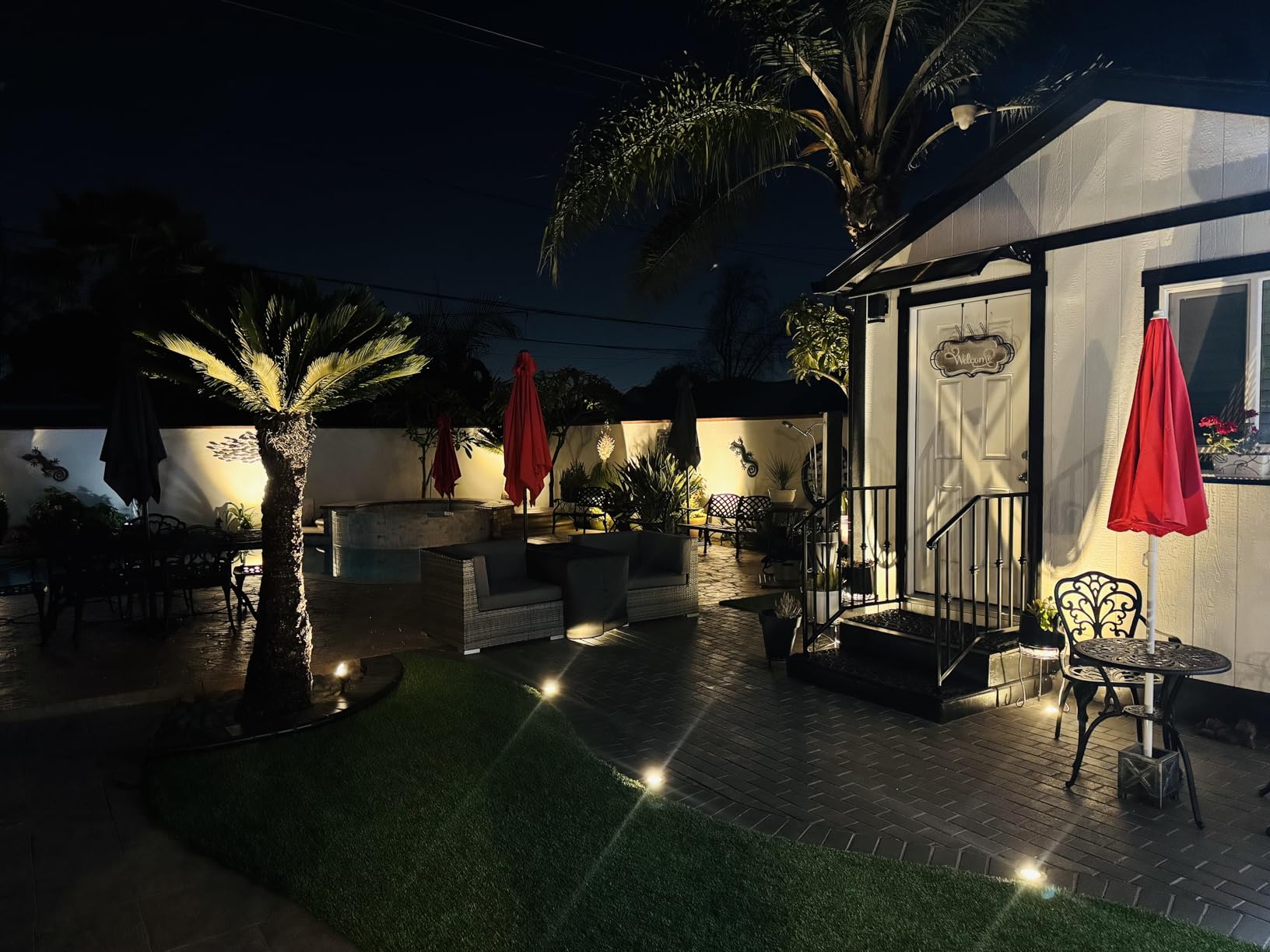 Gardencoin Low Voltage Landscape LED Well Lights, 12V in Ground Lights Outdoor IP67 Waterproof, 4.3 inch Wired Landscape Up Lighting, Included Replaceable 5W 2700K MR16 Bulb Dimmable, 6 Pack customer photo 1