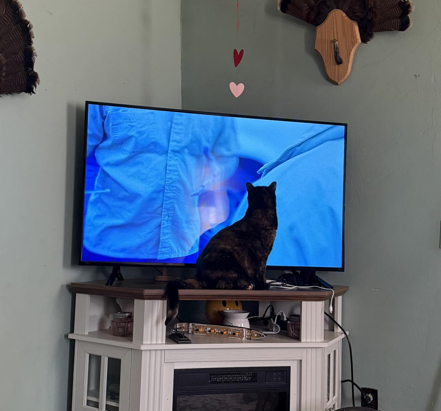 YESHOMY Corner Fireplace TV Stand for Television up to 55