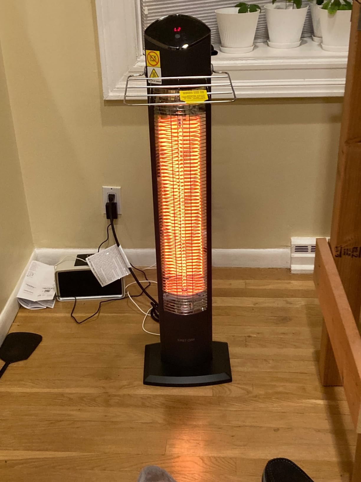 EAST OAK Electric Patio Heater | 1500W Wall Mounted Infrared Heater for Outdoor, Garage, Backyard, Restaurant | 24H Timer, IP65 Waterproof | 3 Heat Levels & Overheating Protection | Black customer photo 2