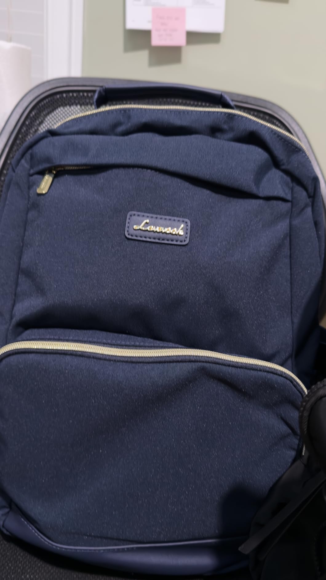 LOVEVOOK Laptop Backpack for Women with Pouch Pocket for Large Capacity Cup,15.6 Inch Laptop Computer Bag Travel Backpack Purse,Waterproof Work Business Backpack College Teacher Bags,Beige-Black-Brown customer photo 2