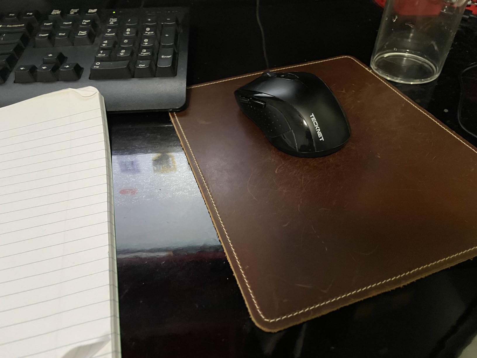GORGECRAFT Cowhide Mouse Pad Full Grain Genuine Leather Mousepad with Stitched Edge Non-Slip Mouse Mat for Home Office Desktop Computer Essentials Coconut Brown 7.9 x 9.5 Inch customer photo 1