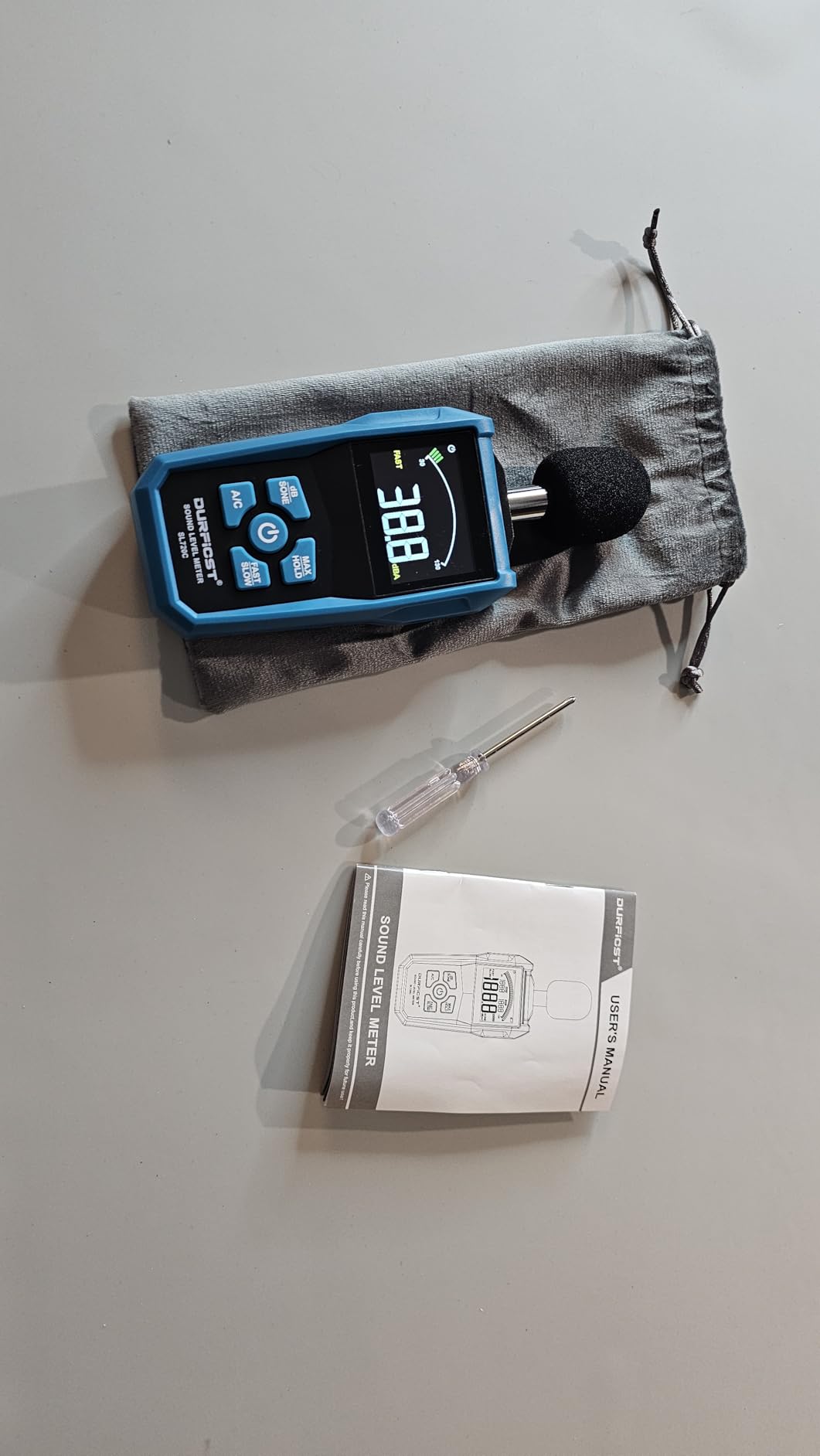 Decibel Meter, DURFICST Sound Level Meter with LCD Color Screen, 30-130dB SPL Meter with A/C Weighting, Data Hold, MAX/MIN,dB/SONE Unit,FAST/SLOW Response,for Home, Office, Factory, Noisy Neighbors customer photo 2