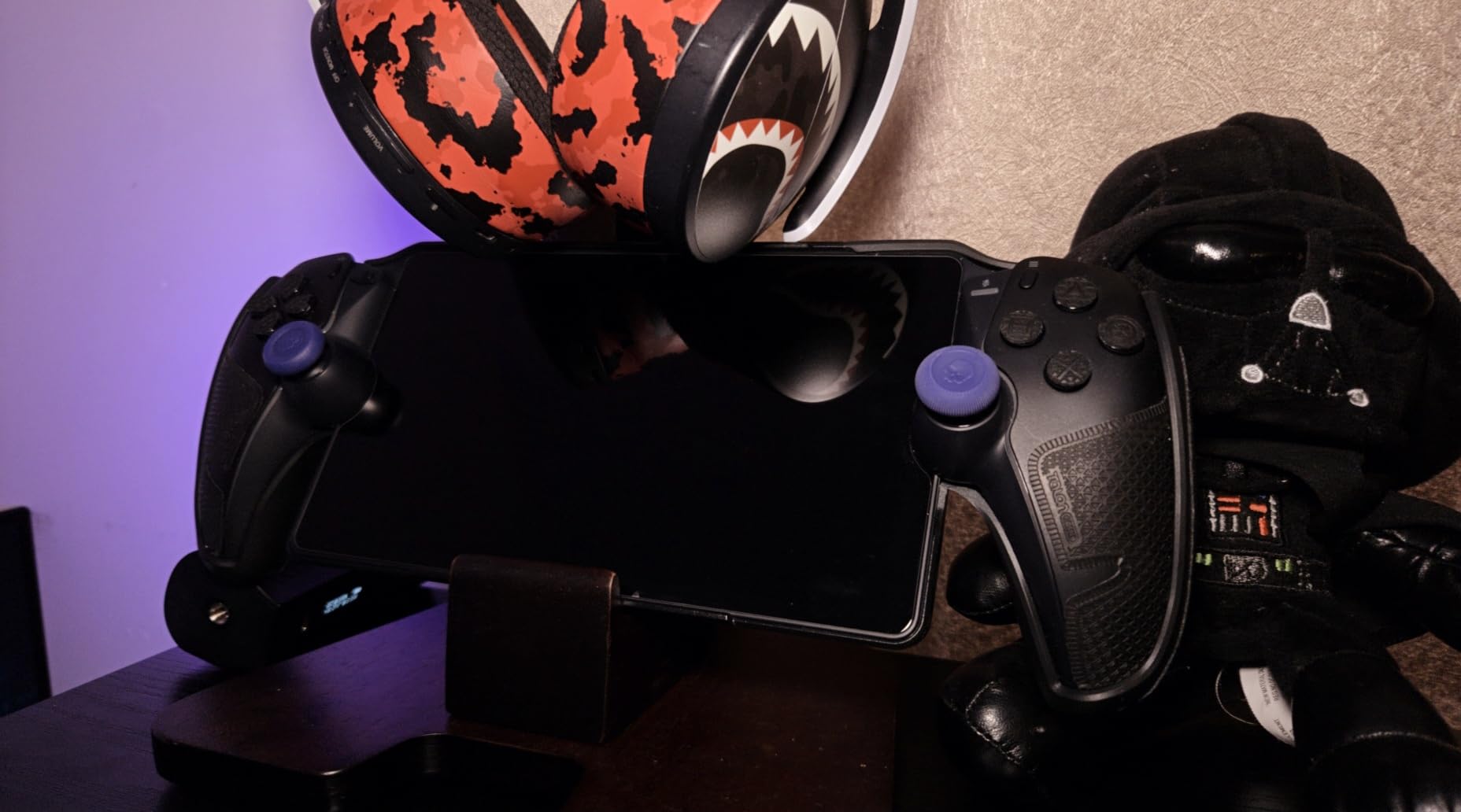 Controller Stand Wood Headphone Stand for Desk Gaming Desk Accessories Controller Holder for Gaming Equipment Headset Holder customer photo 2