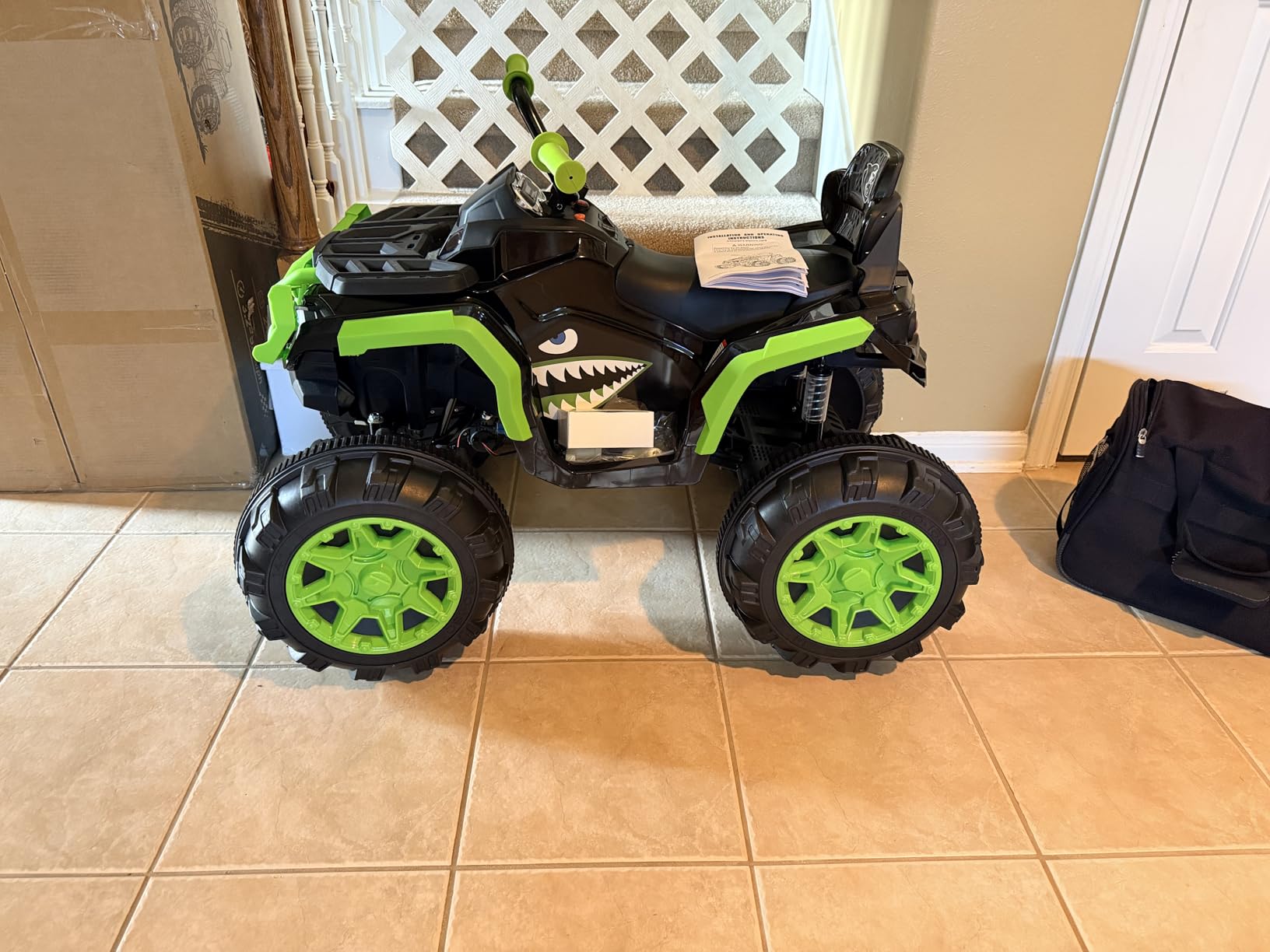 Shark Kids ATV 4 Wheeler, 24V 4WD Electric ATV Ride On Toy for Big Kids, 4X200W Motor, 5.6Mph Max Speed - Blue customer photo 1