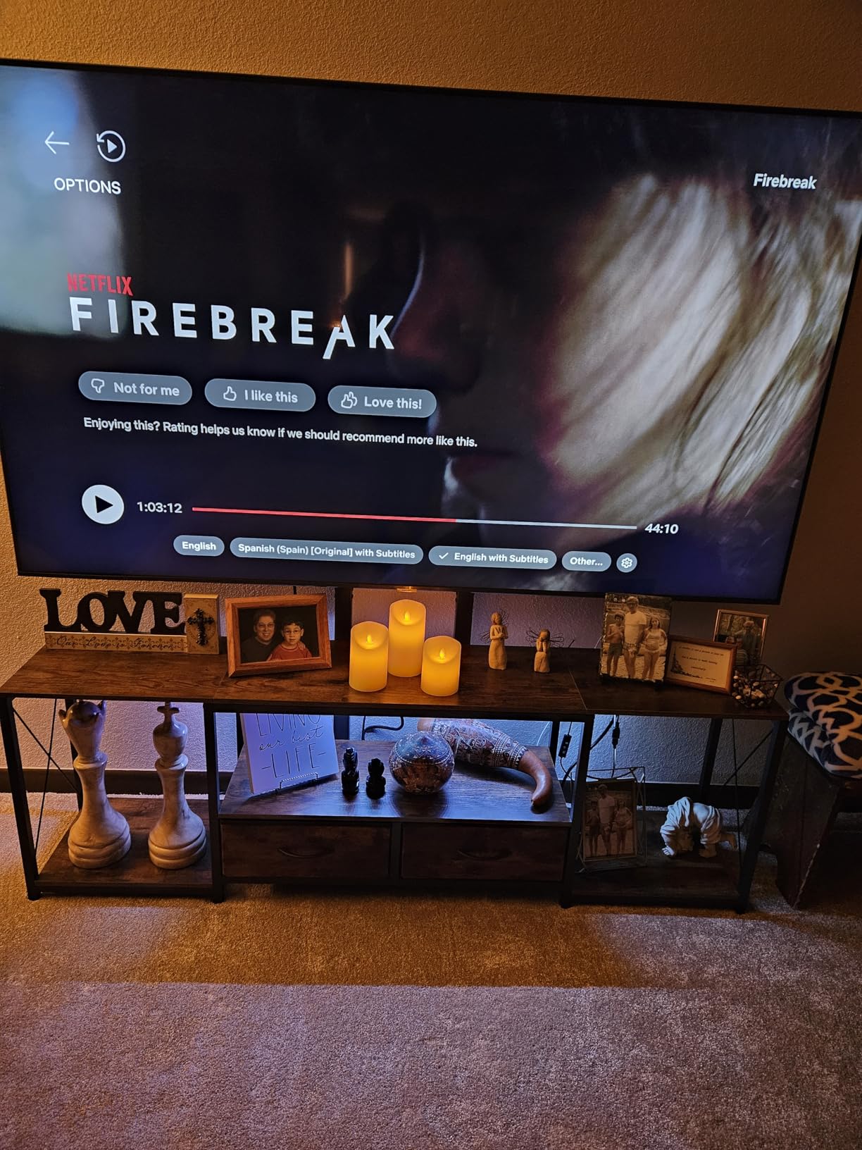 GYIIYUO LED TV Stand with Mount and Power Outlet & Fabric Drawers for 32-85 Inches TV - Entertainment Center and Corner Tv Stand for Living Room, Bedroom- 47