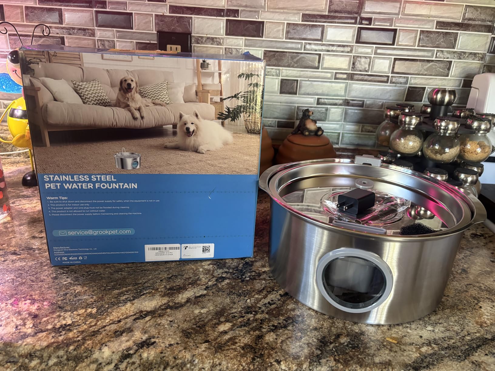 Dog Water Fountain for Large Dogs: 7L/236oz/1.8G Dog Fountain Stainless Steel - Big Cat Drinking Fountain Indoor - Super Quiet Water Fountain for Dogs Inside - for Large Dog Cats & Multi-Pet Home customer photo 2