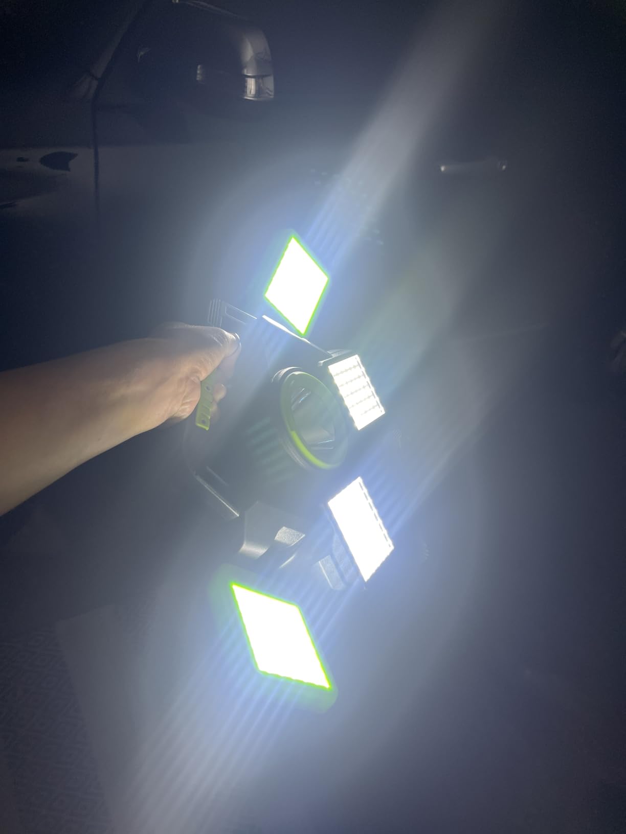 SYLSTAR 55W Rechargeable Work Light, 5000LM Magnetic Work Light, Foldable & 360° Rotatable Led Work Light with 6 Light Modes, Portable Work Lights for Mechanic Jobsite Workshop Car Repairing customer photo 2