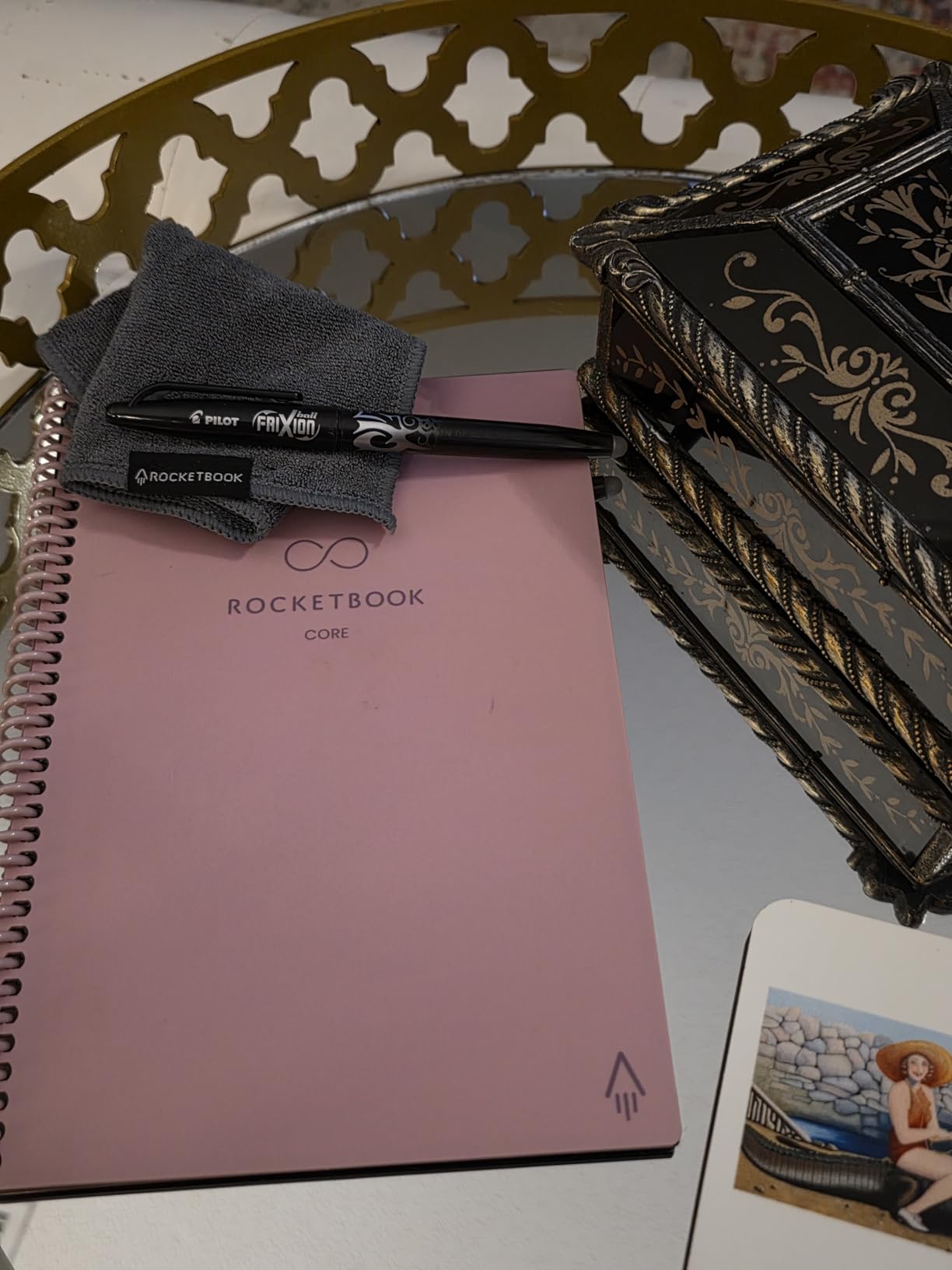 Rocketbook Core Reusable Smart Notebook, Lined Pages For School, Work and Creative Projects, Letter Size 8.5x11, Gray - Premium customer photo 2