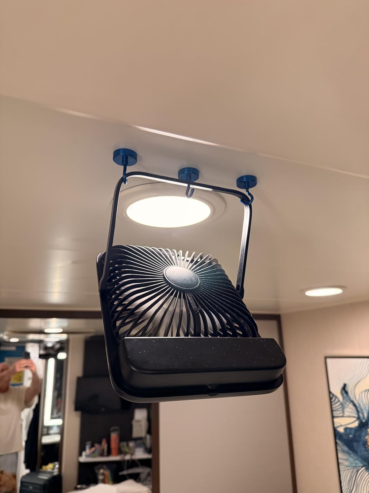 Warmco 10000mAh Portable Travel Fan 7-inch, Max 24H Runtime, Ultra-thin Quiet Rechargeable Battery Operated Desk Fan with Digital Display for Camping, Office, Bedroom, Cruise Essentials customer photo 1