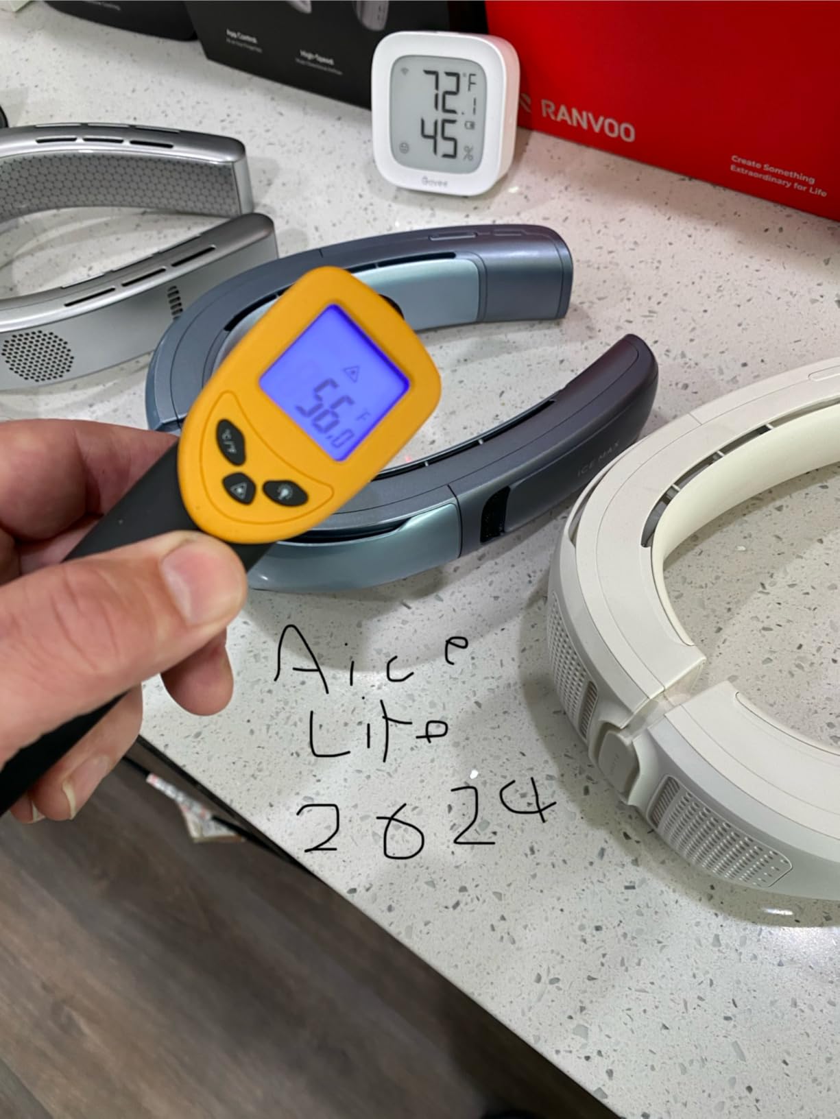 RANVOO AICE LITE Plus 2025 Max Cooling Airflow [No.1 Coolest & Most Durable] Neck Air Conditioner, Ultimate Immersive Personal AC 6000 mAh Rechargeable Neck Fan Blow Cold Air, Gifts for Mom/Dad, White customer photo 2