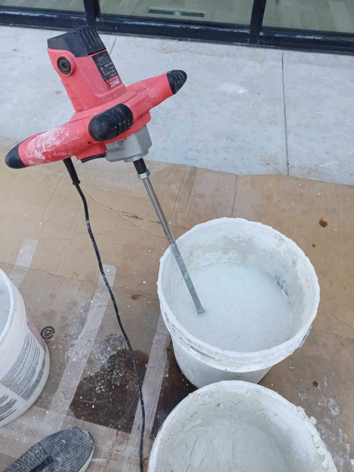 IMAYCC Cement Mixer 2100W, Portable Concrete Mixer, 110V Handheld Mud Mixer for Mortar, Paint, Grout, Plaster, Thinset, Fodder Stirring Tool customer photo 2