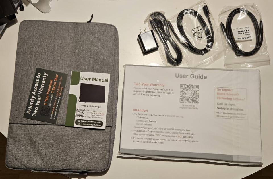 Upperizon Portable Monitor Foldable Dual Screen 15.6 inch FHD 107% sRGB IPS HDMI USB-C Travel Monitor for Laptop Mac PC Windows, DisplayLink Stacked Screen Extender with Kickstand, VESA Compatible customer photo 1