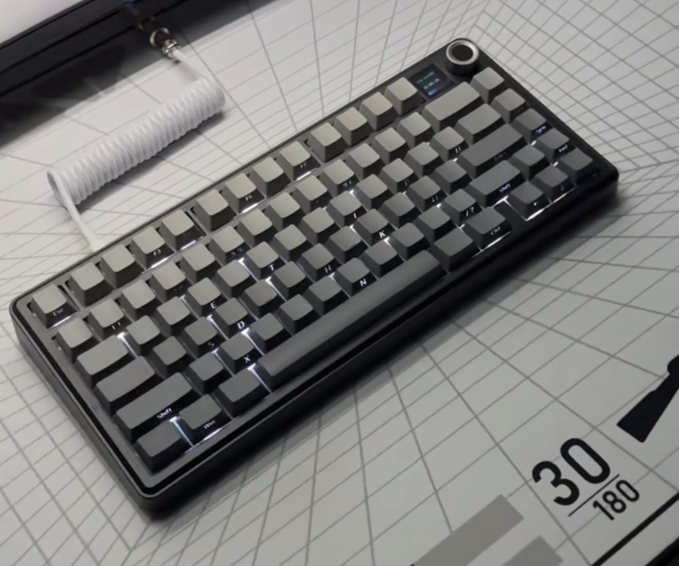 EPOMAKER X Aula F75 MAX Wireless Mechanical Keyboard with TFT Screen and Knob, Gasket Gaming Keyboard in 75% Layout, Hot Swappable, RGB Backlight, for PC/Mac/Linux (Black Gradient) customer photo 1