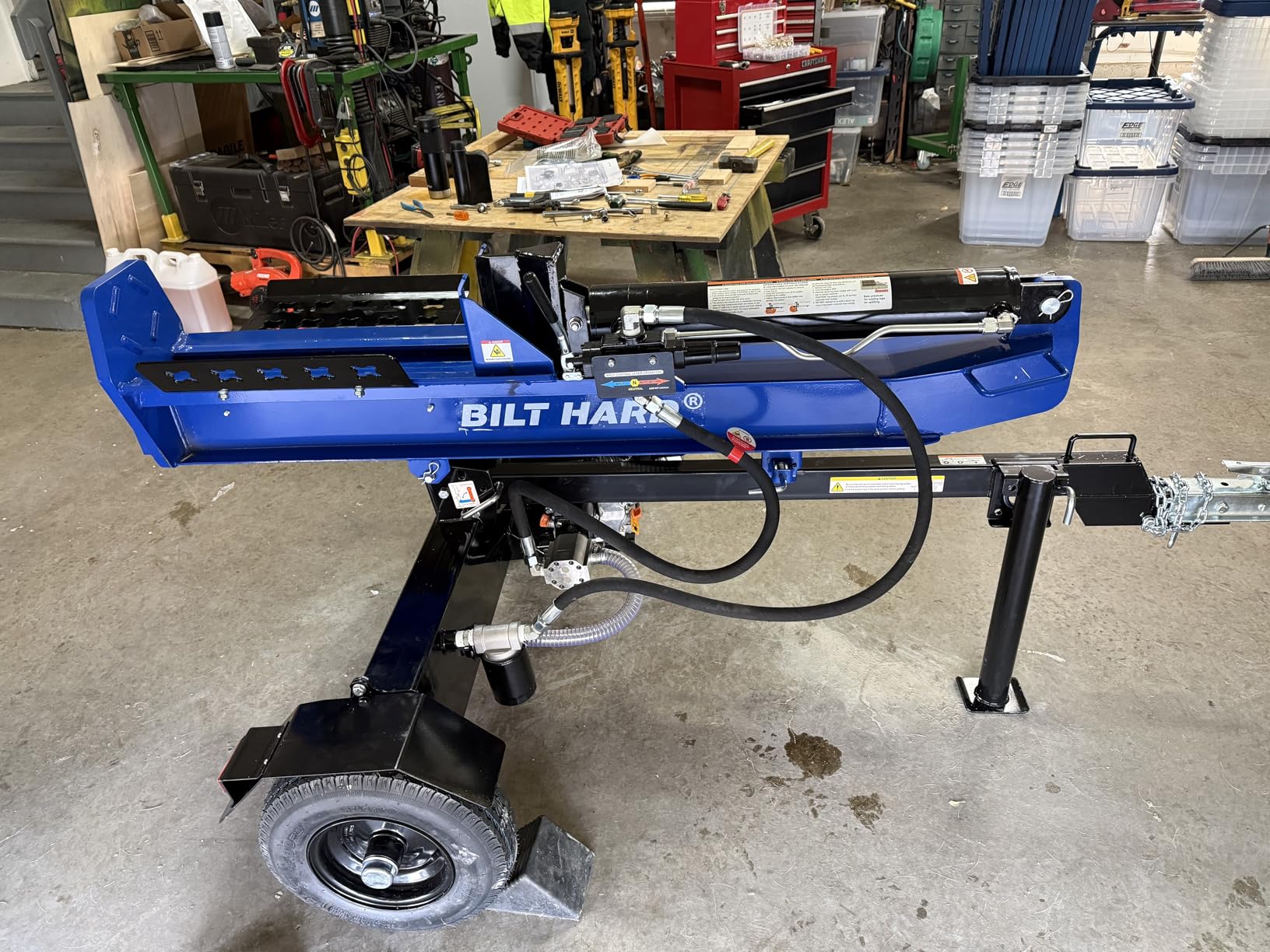 BILT HARD Full Beam 30-Ton Horizontal/Vertical Gas Powered Hydraulic Log Splitter with 223cc OHV Engine, 2