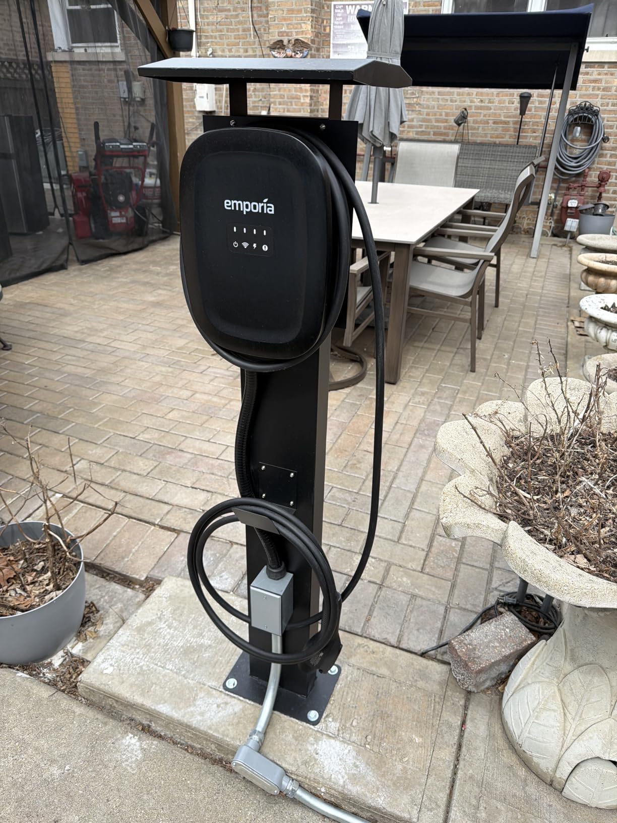 EV Charger Pedestal, Outdoor Electric Vehicle Charger Stand, Freestanding Charging Station Stand Accessory, Corrosion Resistant, Galvanized Steel, for All Level 2 Chargers customer photo 2