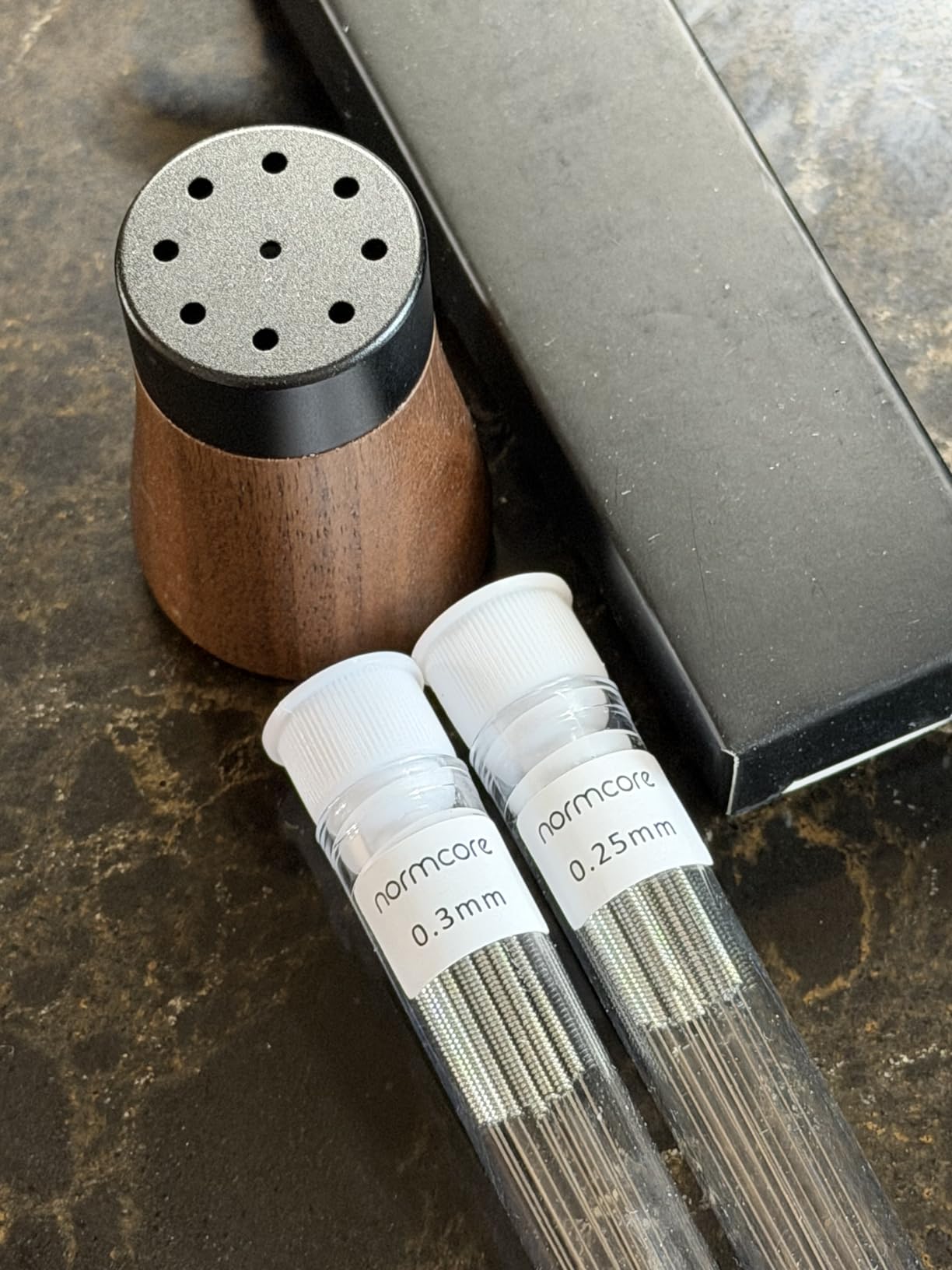 Normcore WDT Tool V2.1 with Stand, 9 Prong 0.23mm Espresso Distribution Tool, Weiss Distribution Technique, Magnetic Coffee Stirrer with 16 Extra Needles, American Walnut Wood Handle customer photo 1