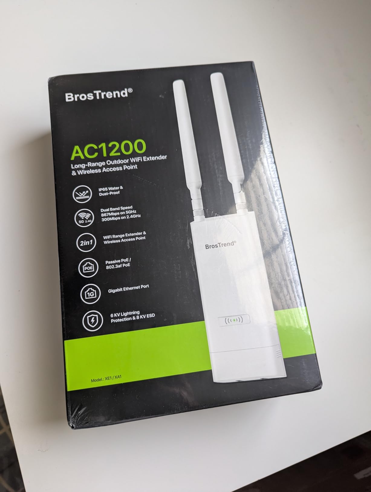 BrosTrend AC1200 Outdoor Access Point Long Range, IP65 Weatherproof Gigabit WiFi Access Point, Dual Band 5GHz + 2.4G, PoE Powered customer photo 1