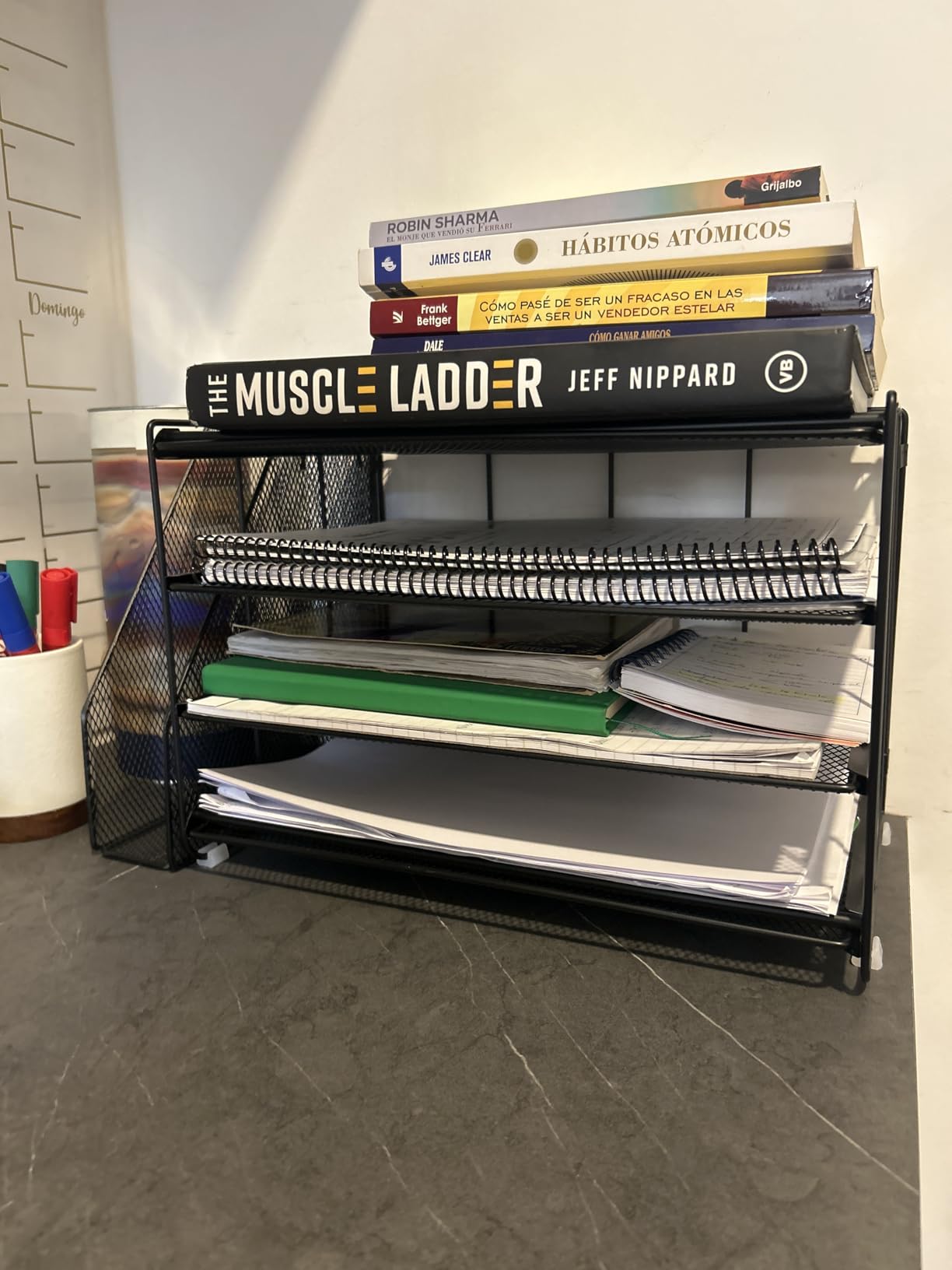 gianotter 4-Tier Paper Organizer With Magazine Holder, Desk Organizers and Accessories (Gold) customer photo 2