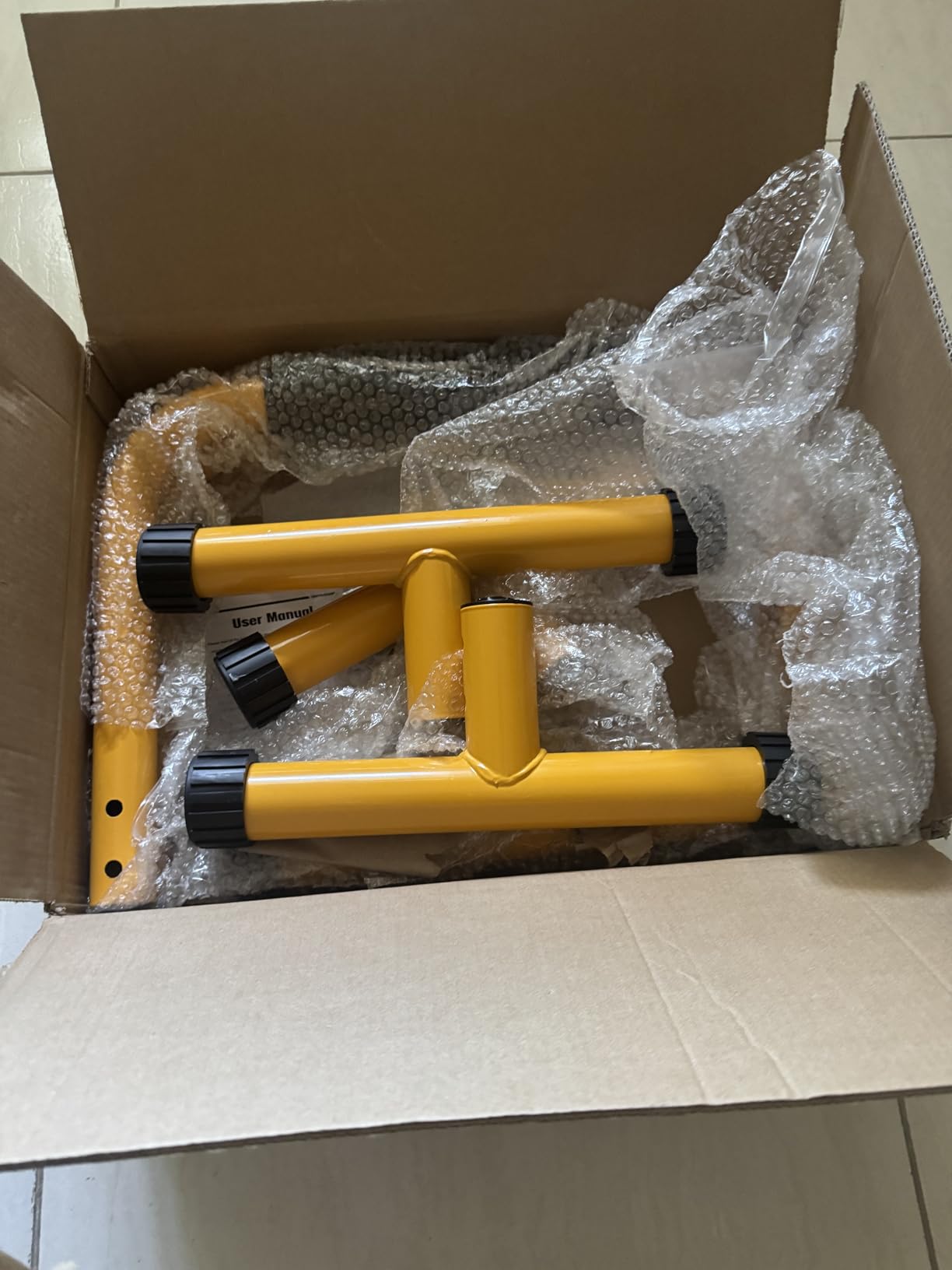 TABEKE Push Up Bar, 14'' High Steel Parallettes & Dip Bar with Full Coverage Foam Handle, Heavy-Duty Calisthenics Parallel Bars for L-Sit, Dips, Home Gym Strength Training Workout customer photo 2