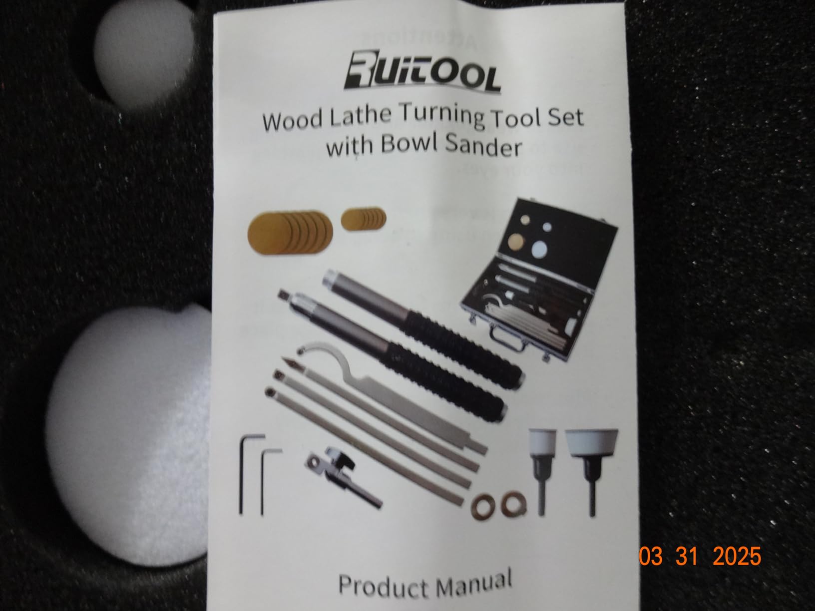RUITOOL Carbide Wood Lathe Turning Tools Set with Bowl Sander, Including Swan Neck Hollower, Rougher, Finisher, Detailer, 1
