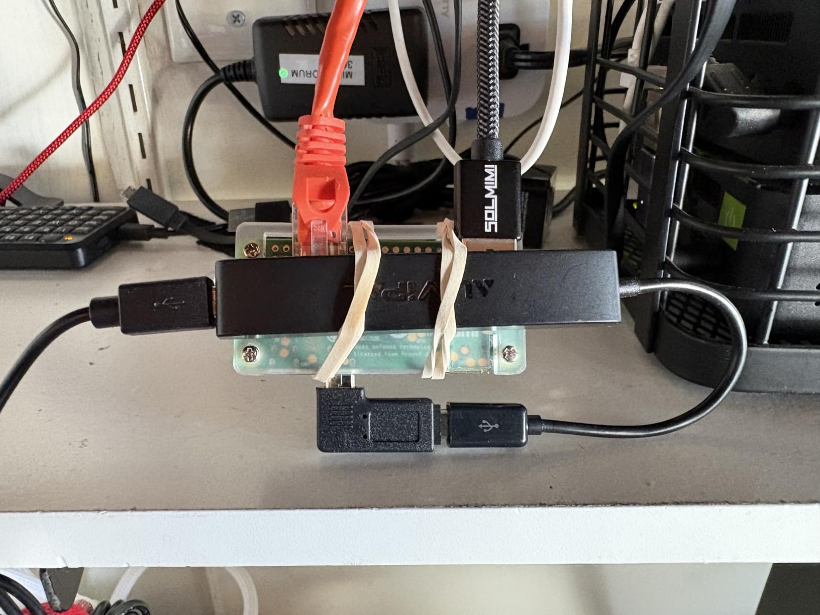 AuviPal 3-in-1 Micro USB Ethernet Adapter, OTG Hub with 2 USB Ports and 1 RJ45 Port for Fire TV Stick, Raspberry Pi Zero, Google Chromecast Ultra, and TiVo Stream 4K - Black customer photo 1