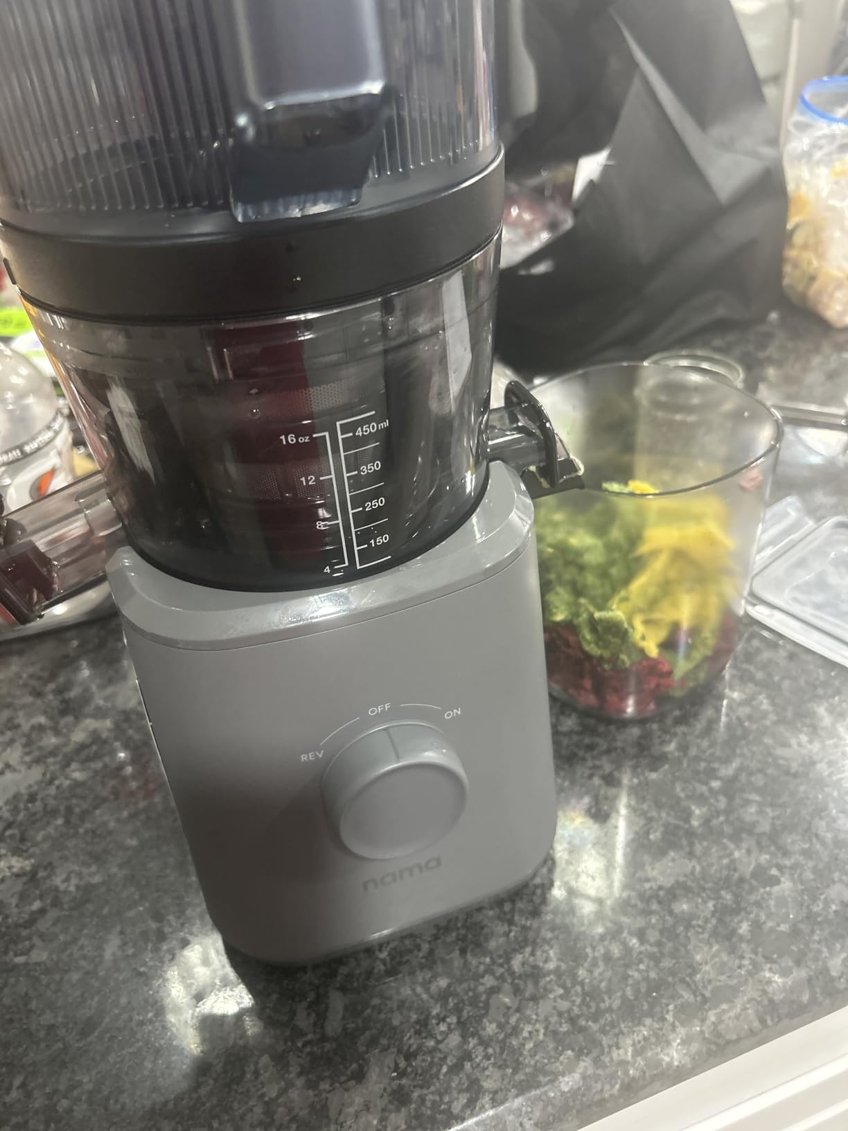 Nama J2 Cold Press Juicer - Self Feeding for Hands-Free Operation with Wide Mouth Hopper for Whole Recipe Loading, Zero Waste Masticating Juicer For More Juice, Less Pulp - Easy Cleanup & Assembly customer photo 1