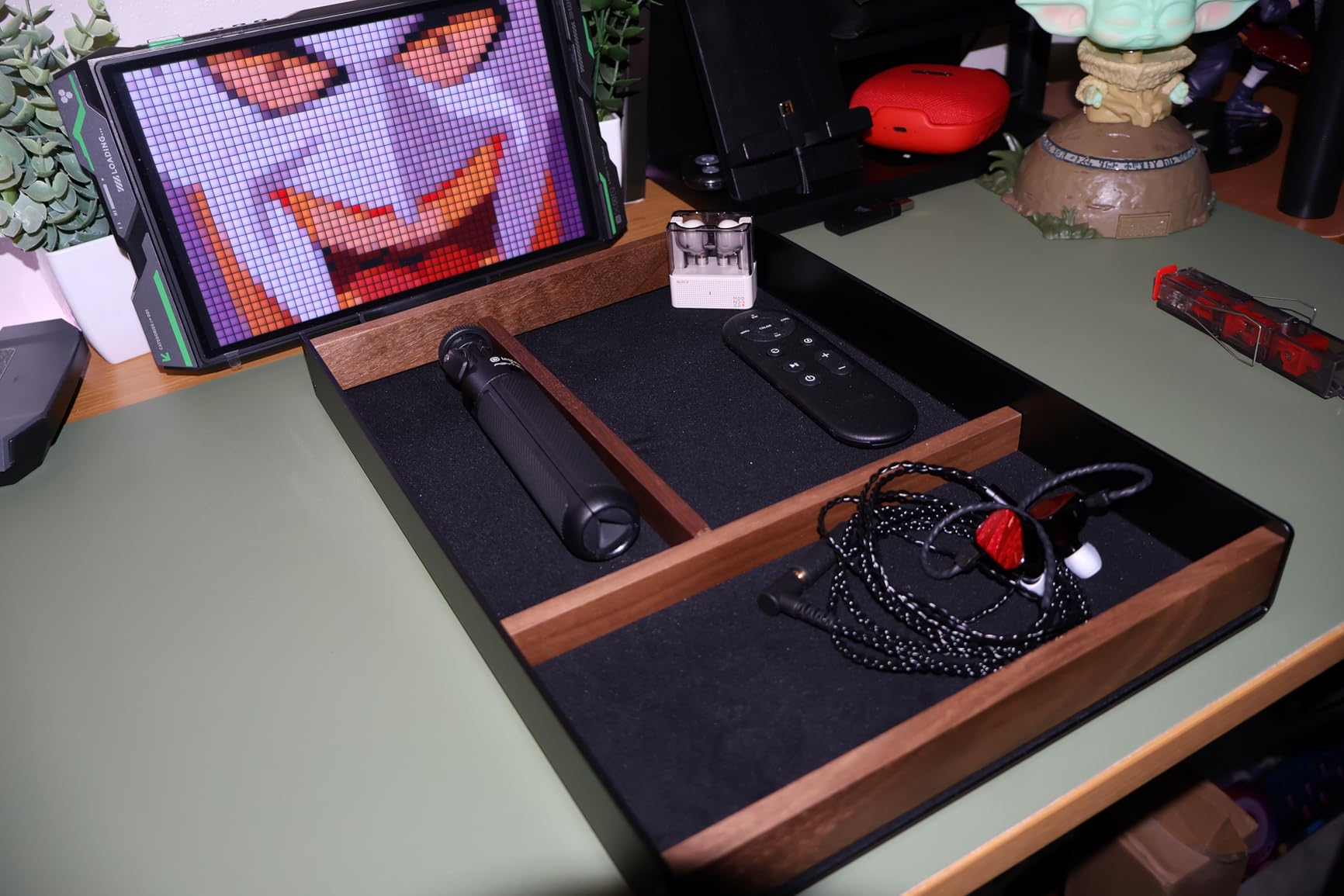 UPERGO Desk Drawer Organizer Tray, Mens Valet Made of Aluminum and Walnut, Aesthetic Desk Accessories for Office Home Supplies customer photo 1